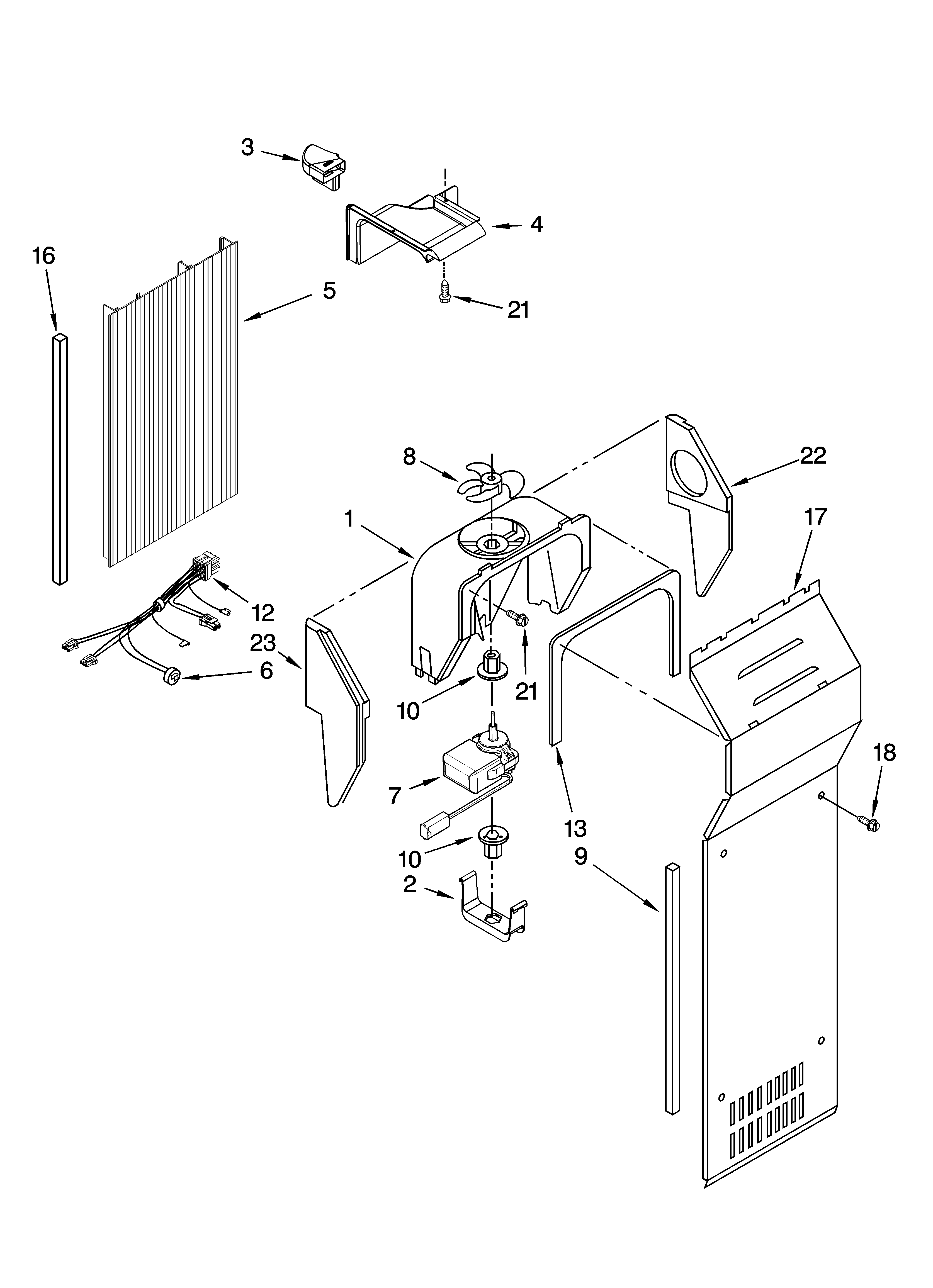 Whirlpool GC3SHEXNT15 air flow parts diagram