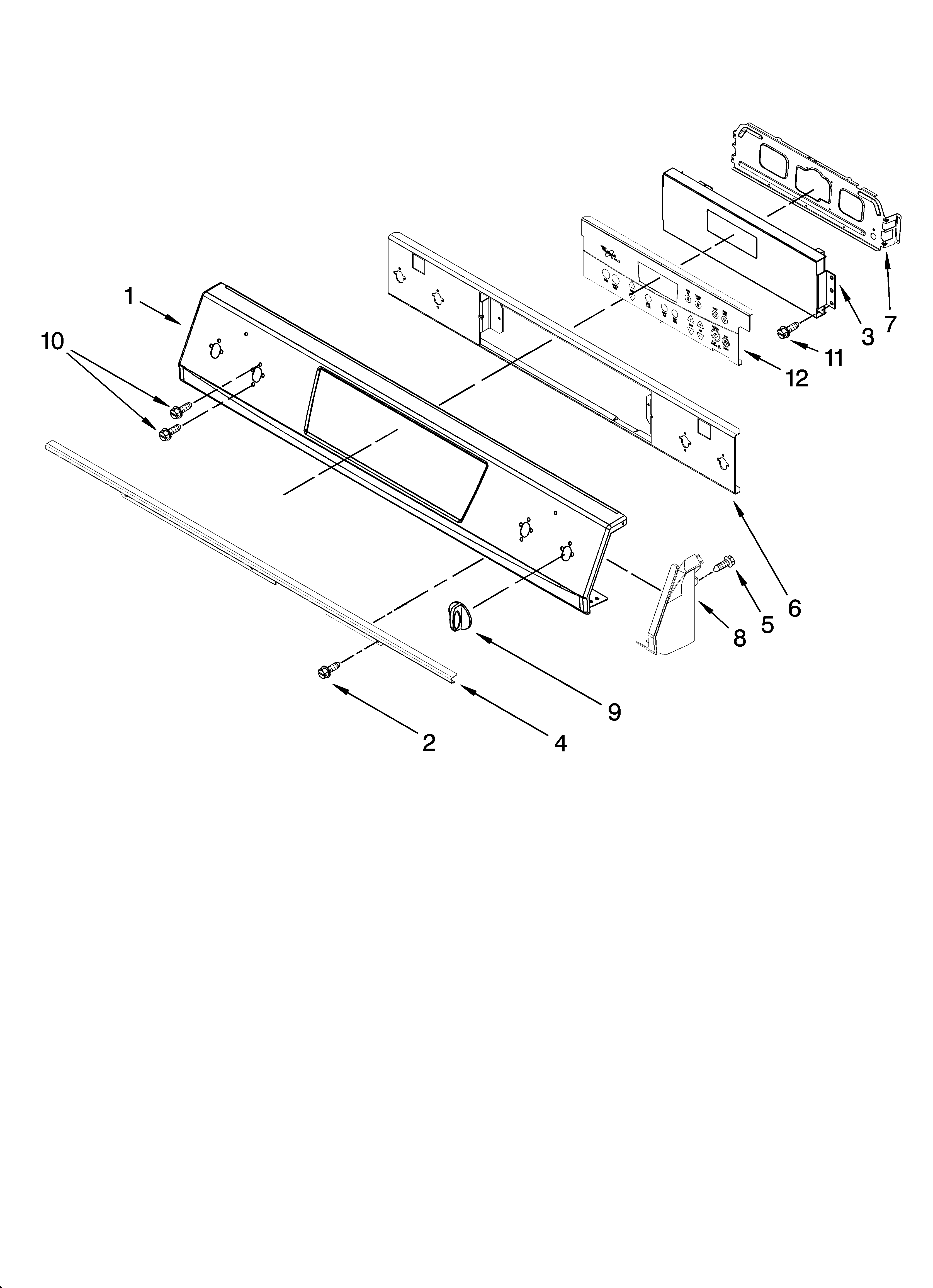 Whirlpool GW395LEPT05 control panel parts diagram