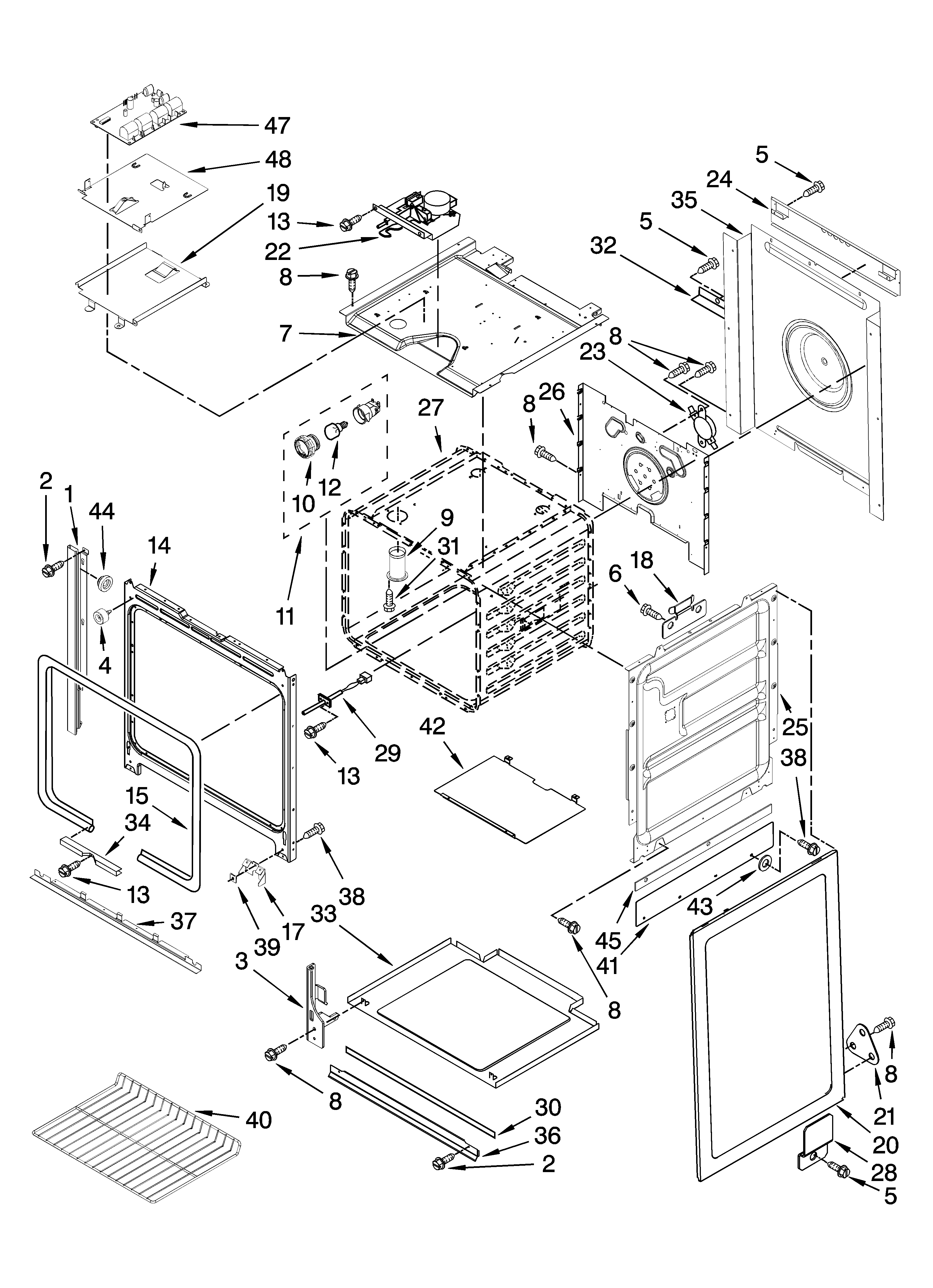 Whirlpool GW395LEPT05 oven parts diagram