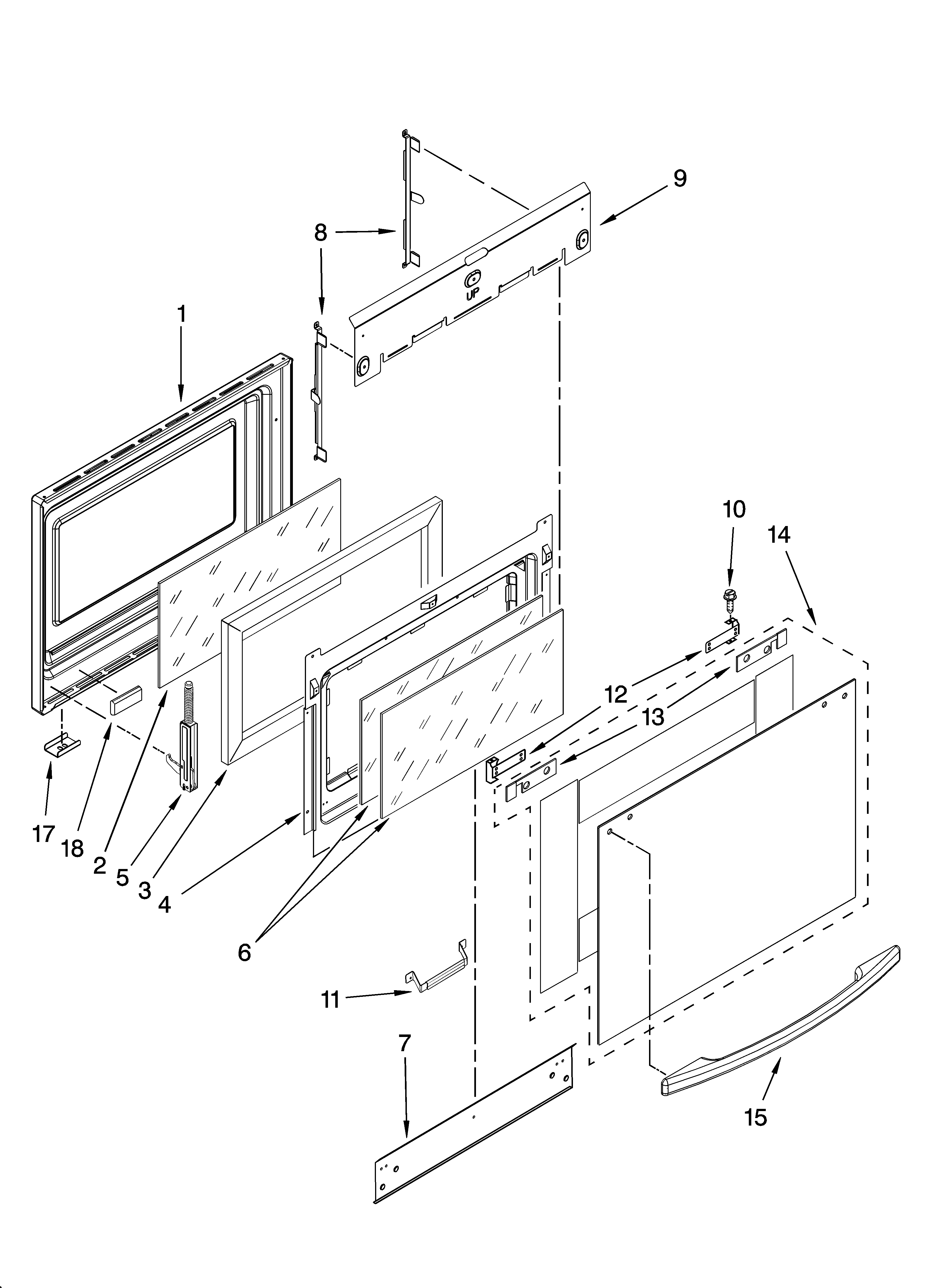 Whirlpool GW395LEPT05 door parts diagram