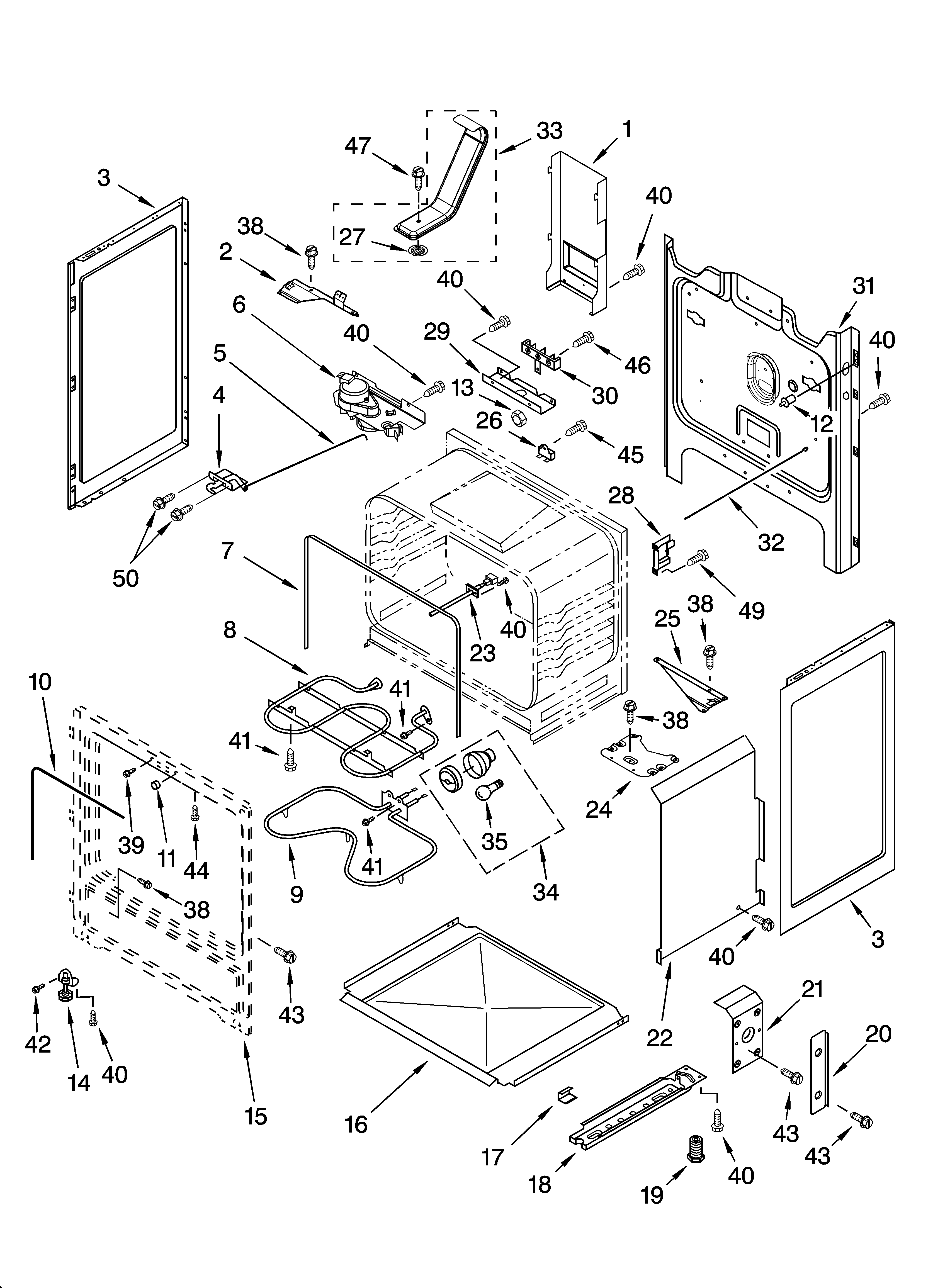 KitchenAid KERI201PWH2 chassis parts diagram