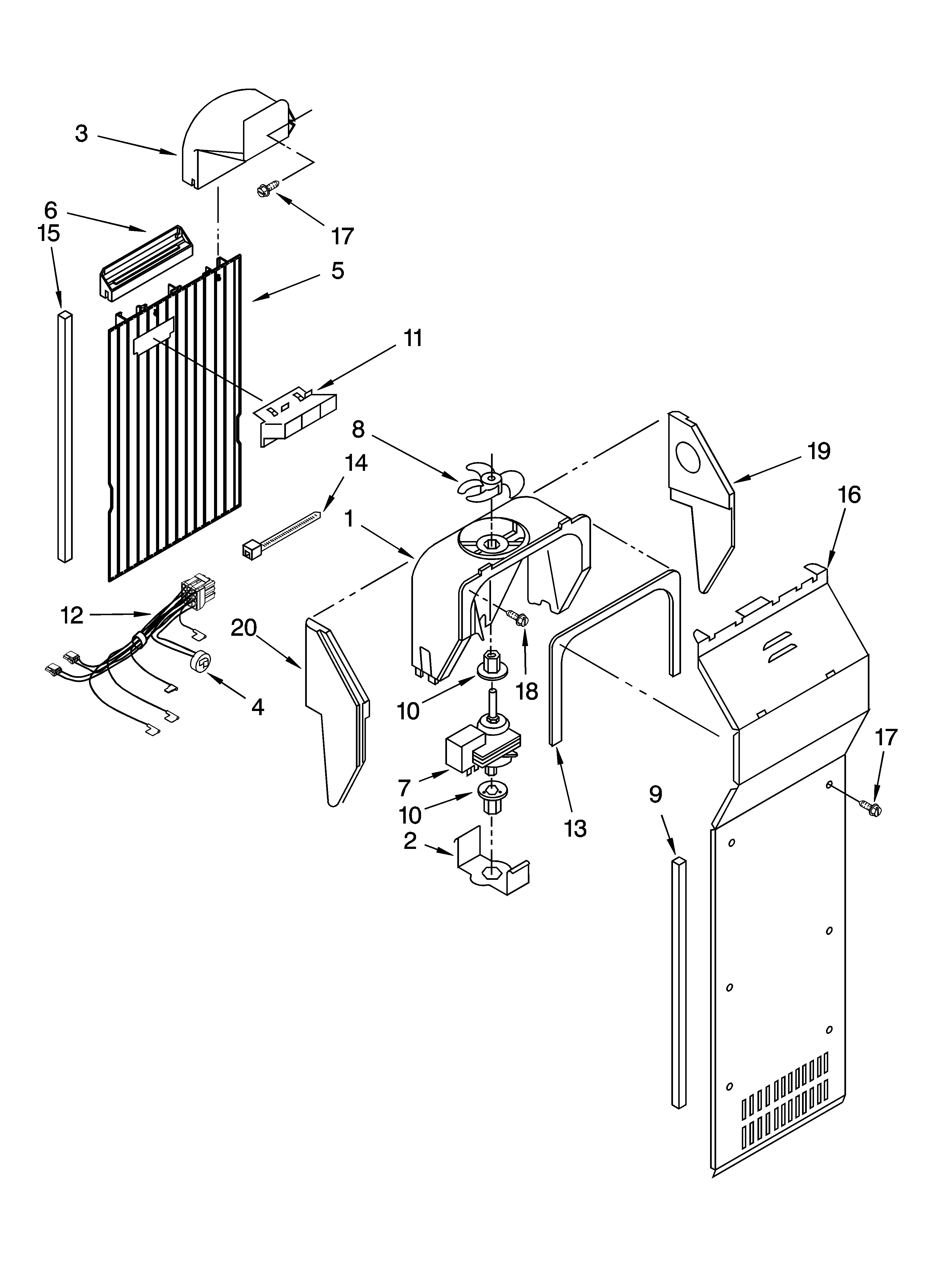 Roper RS22AGXTQ00 air flow parts diagram
