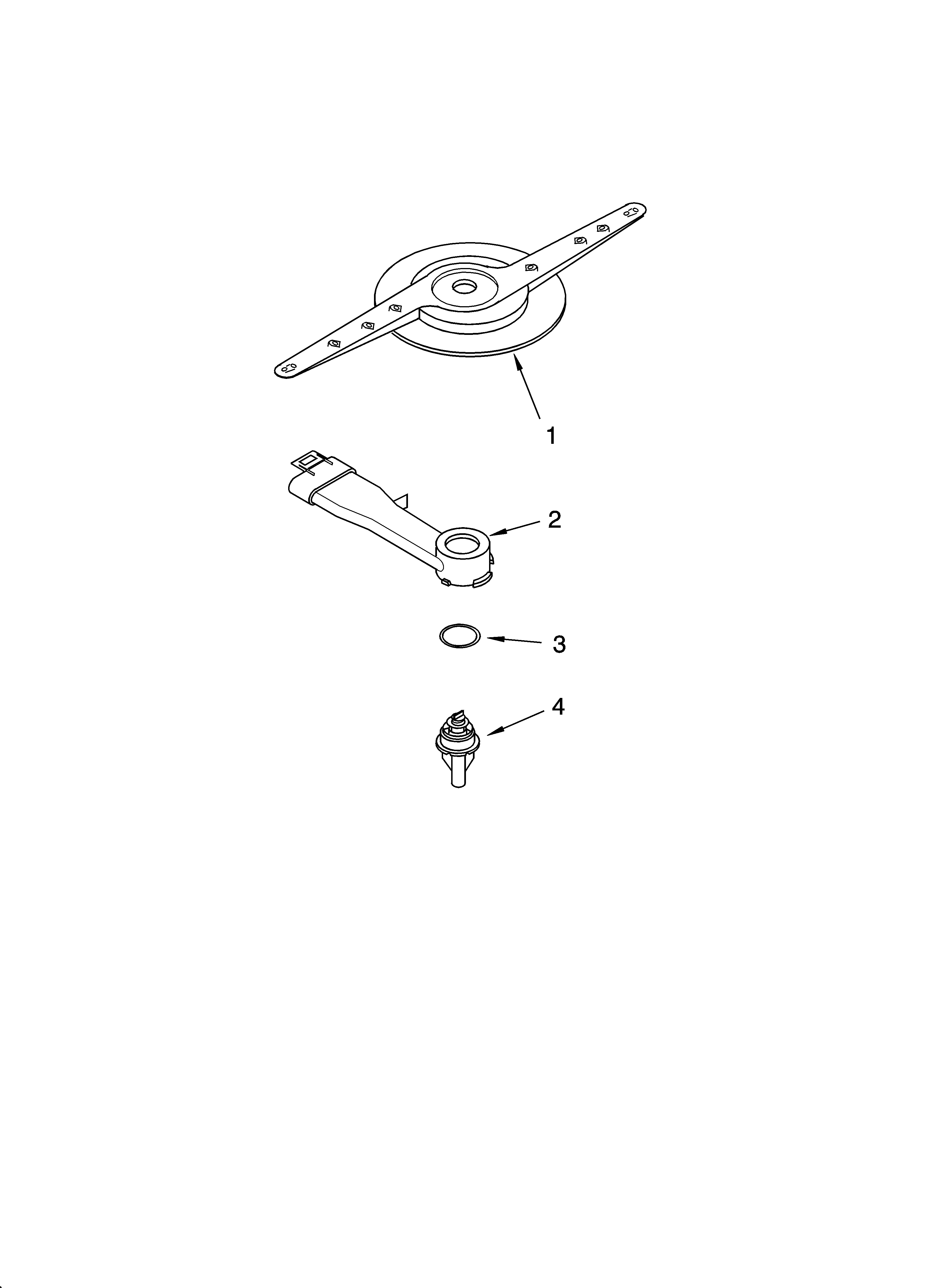 Whirlpool 7DU1100XTSS0 lower washarm parts diagram