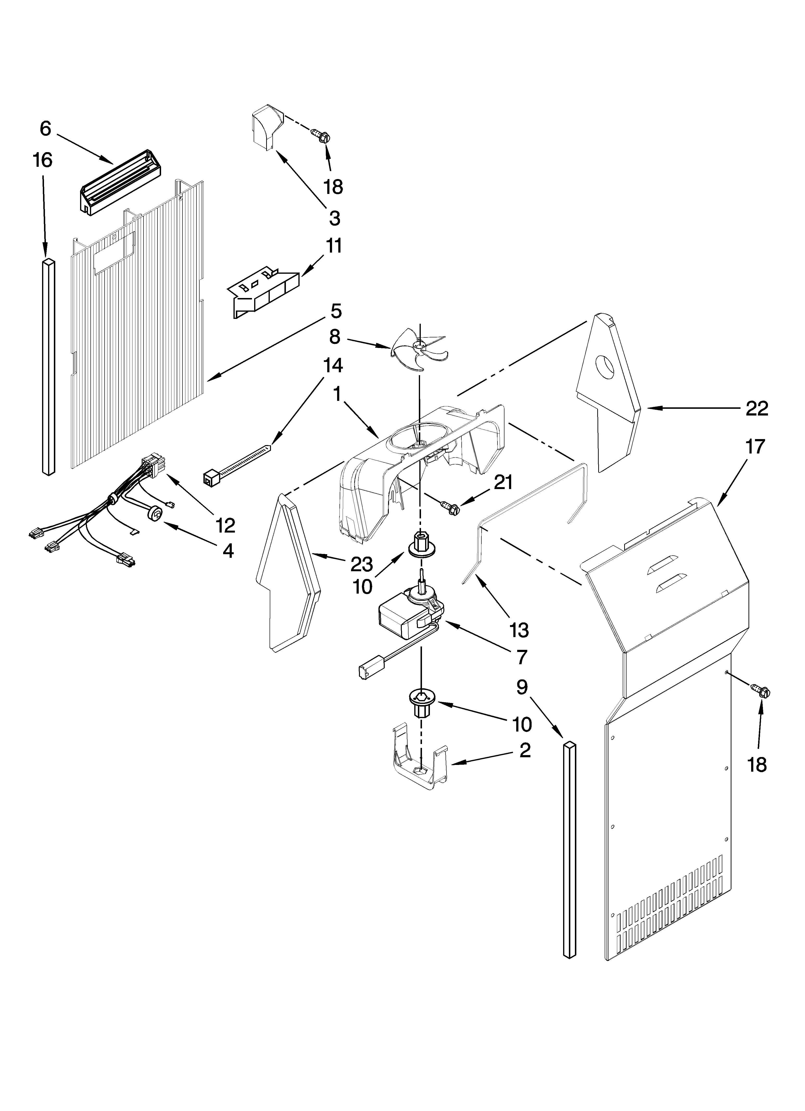 Whirlpool ED2FHEXSB03 air flow parts diagram
