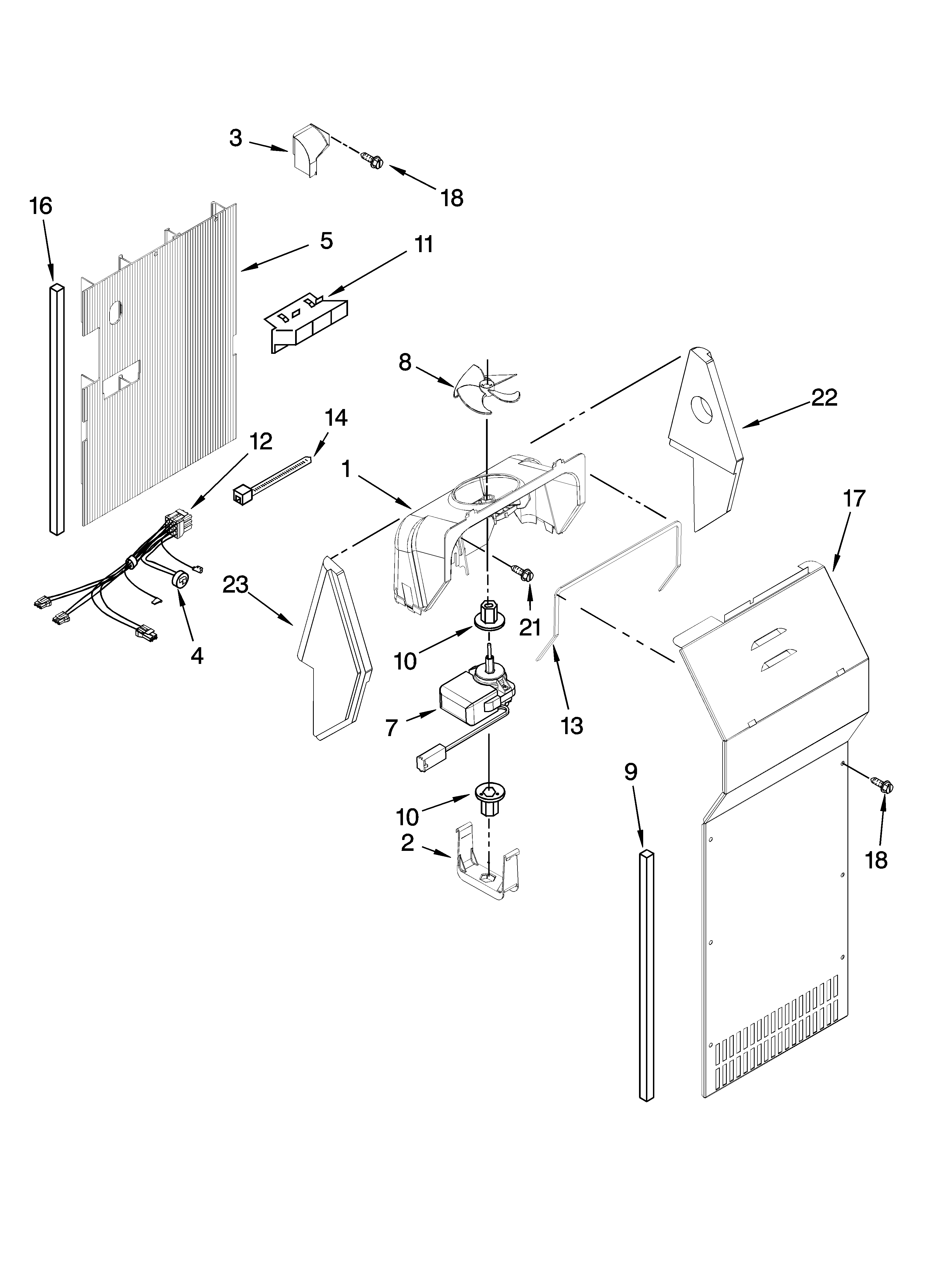 Whirlpool ED5FVGXSS01 air flow parts diagram