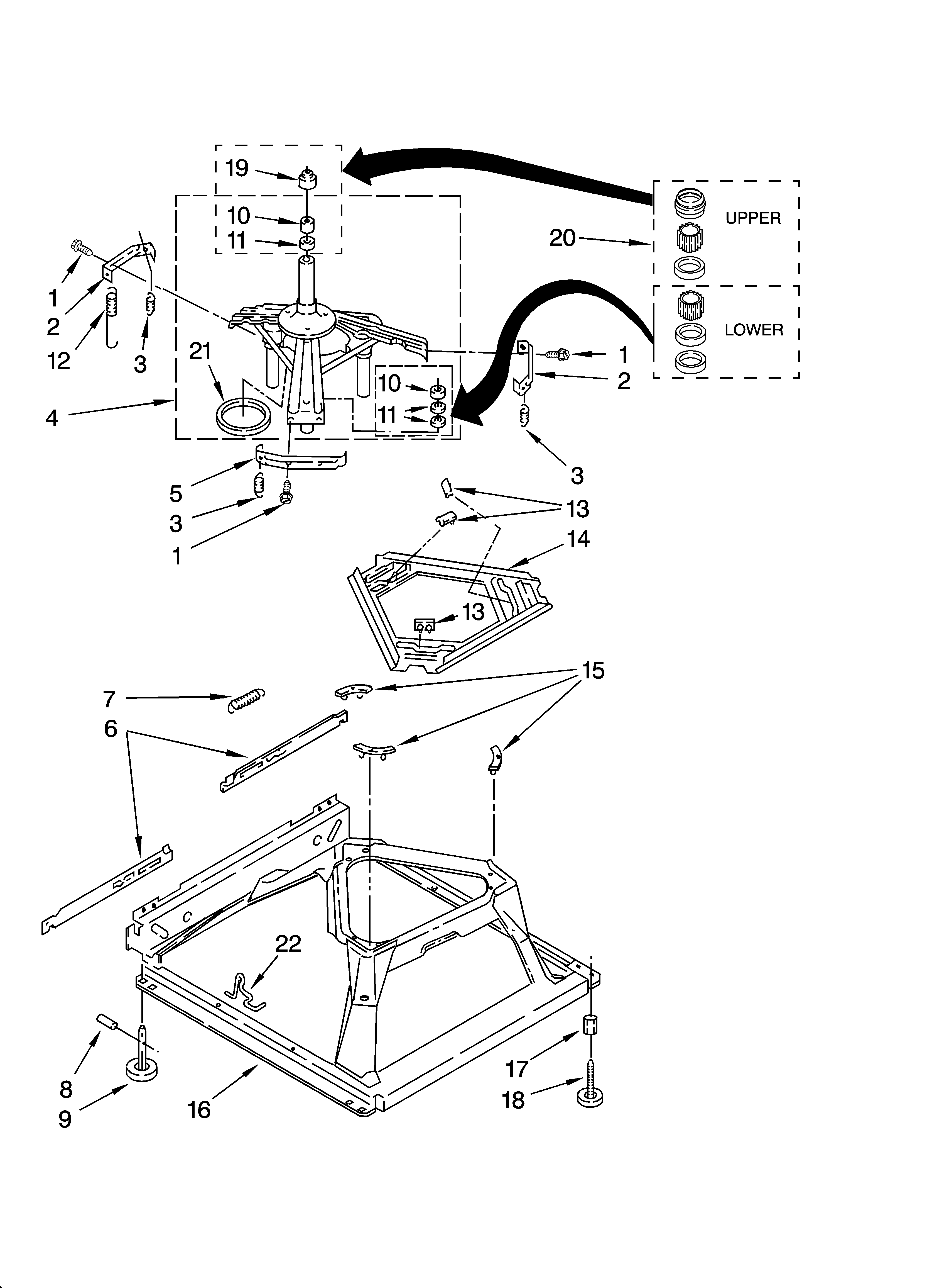 Inglis IS45000 machine base parts diagram