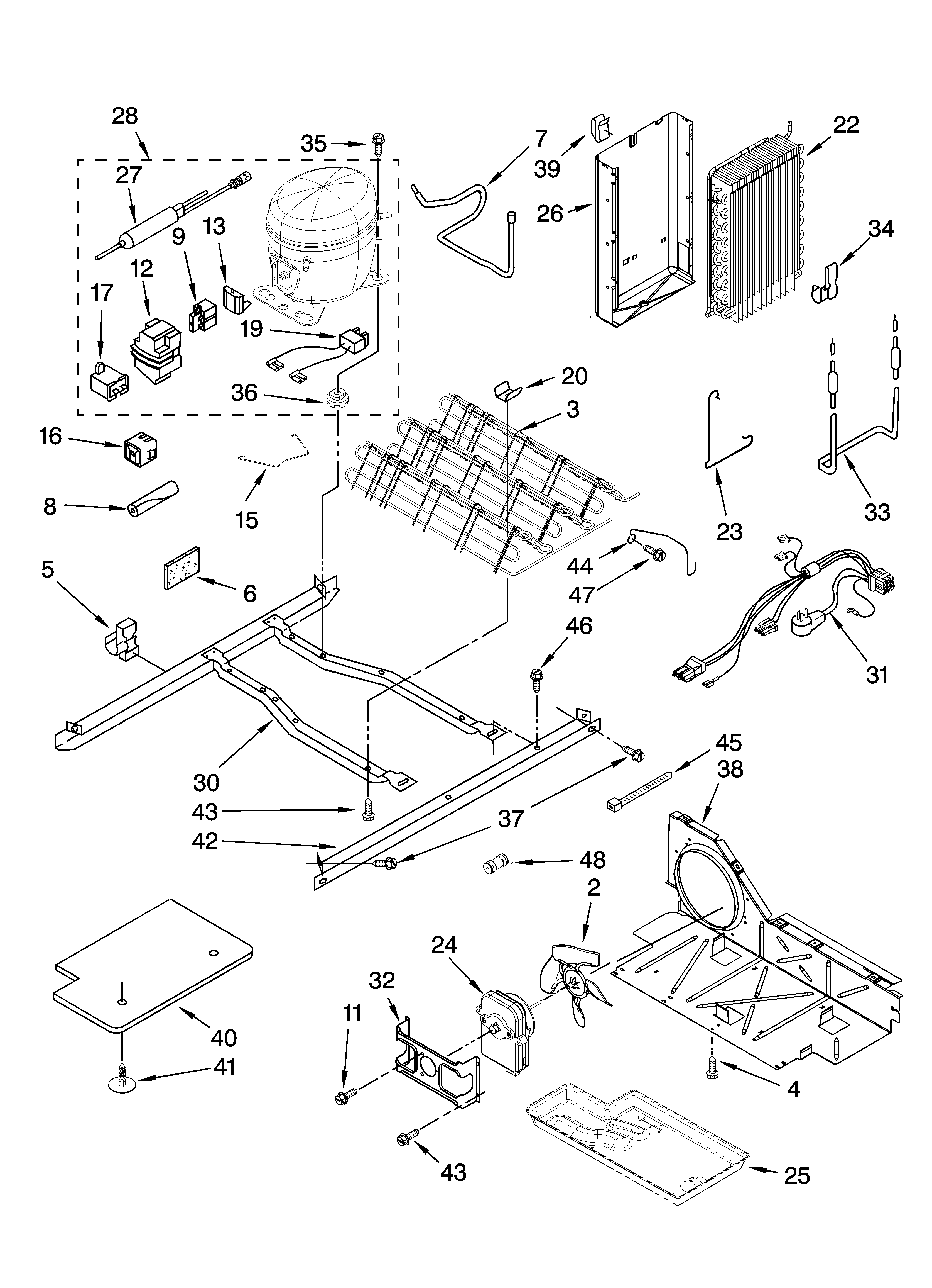 KitchenAid KSRP25FTWH01 unit parts diagram