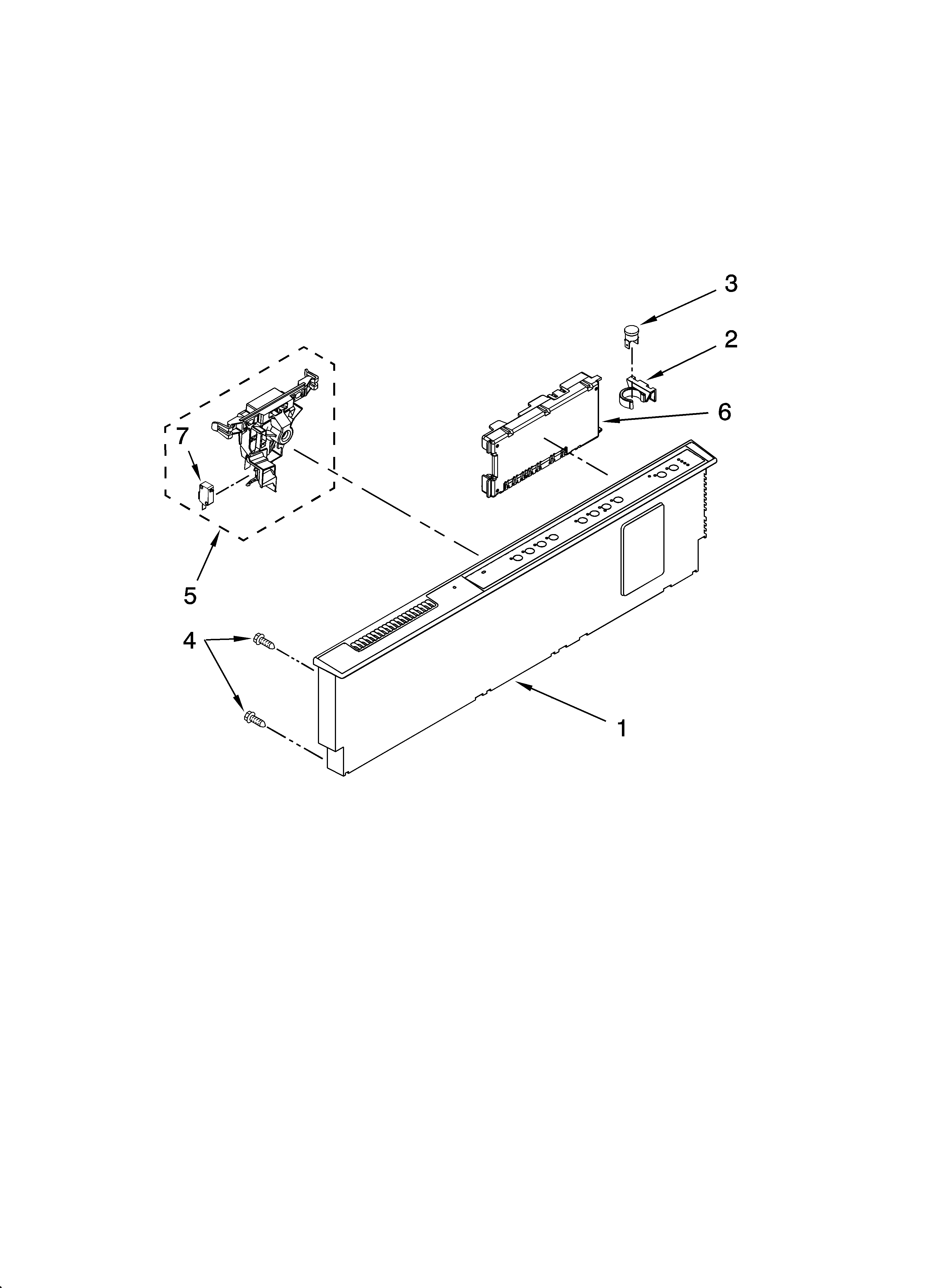 KitchenAid KUDS03FTWH0 control panel parts diagram