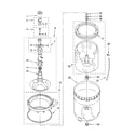 Maytag 7MMPD6634TQ0 agitator, basket and tub parts diagram