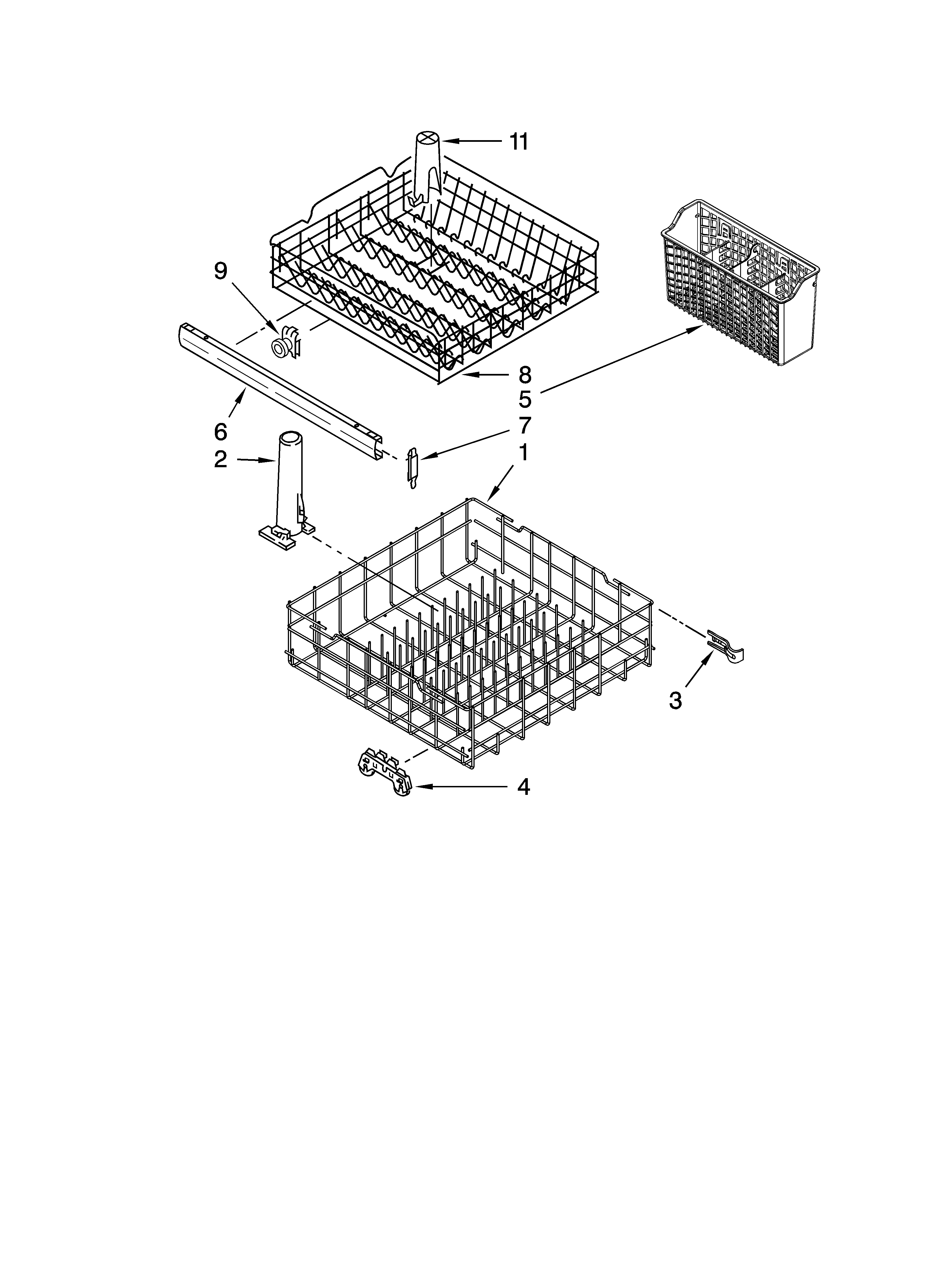 Maytag MDB3601BWB0 dishrack parts, optional parts (not included) diagram