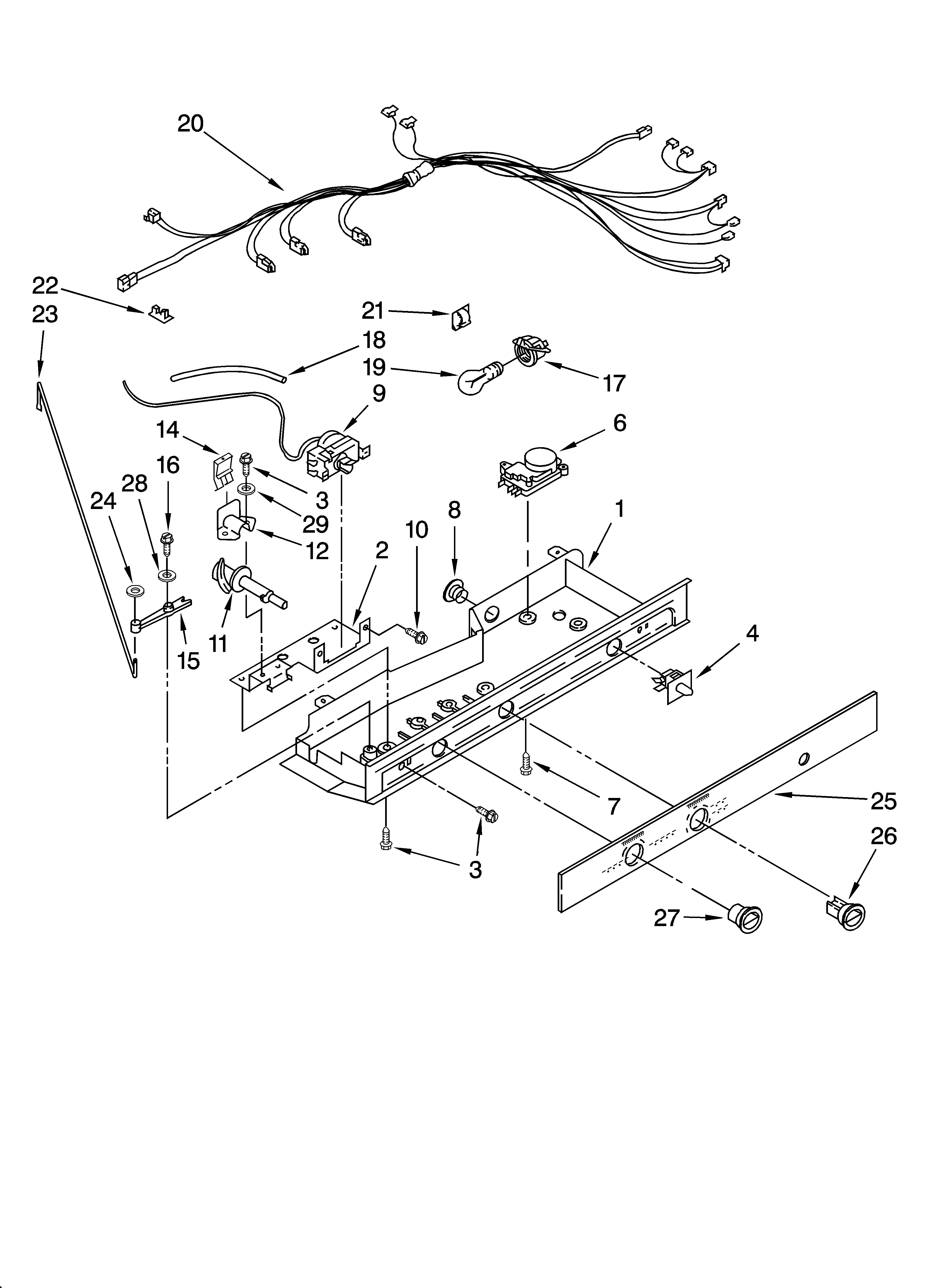 Whirlpool ED5GTGXNB14 control parts diagram