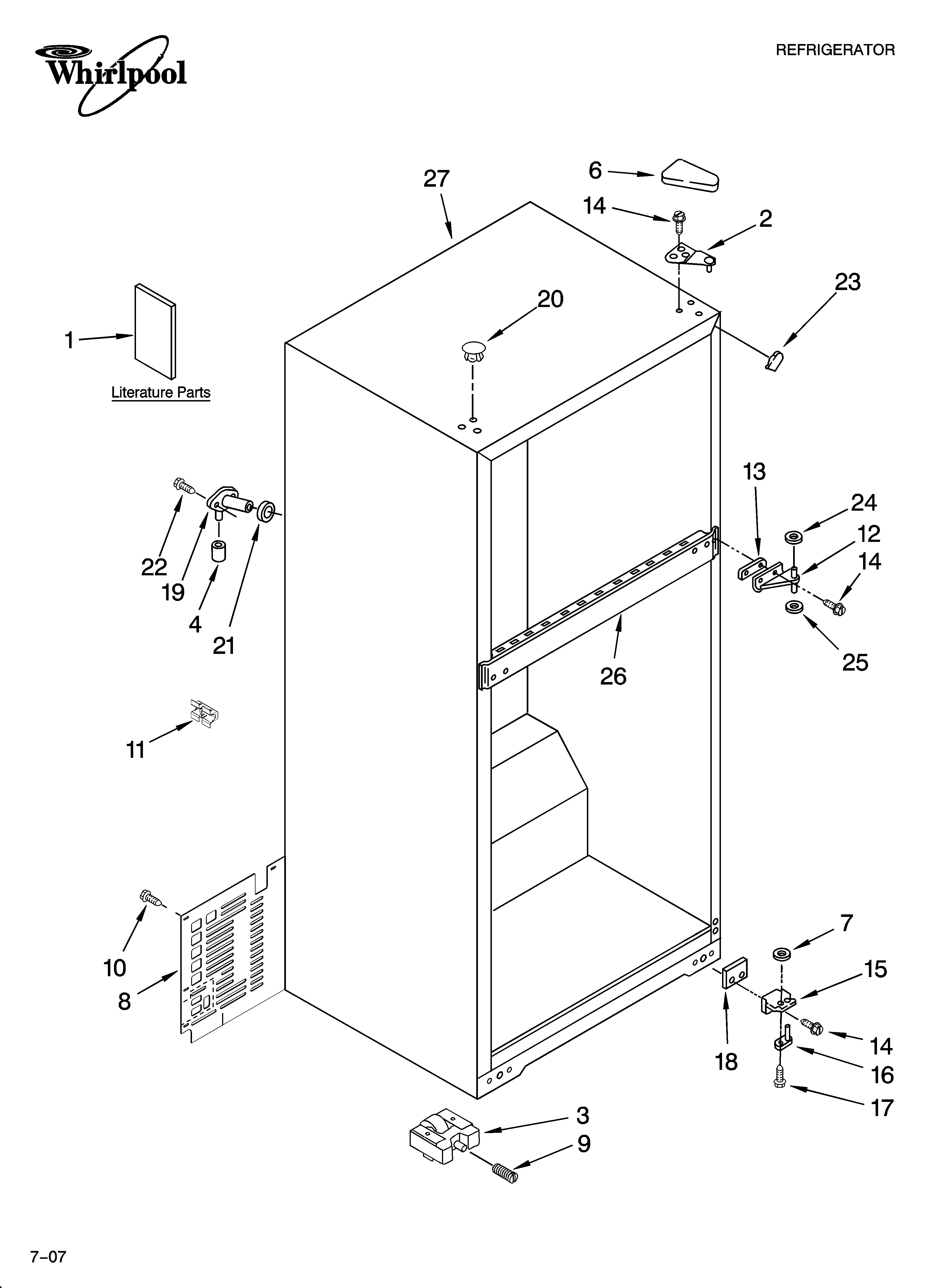 Whirlpool ER8MHKXRB02 cabinet parts diagram