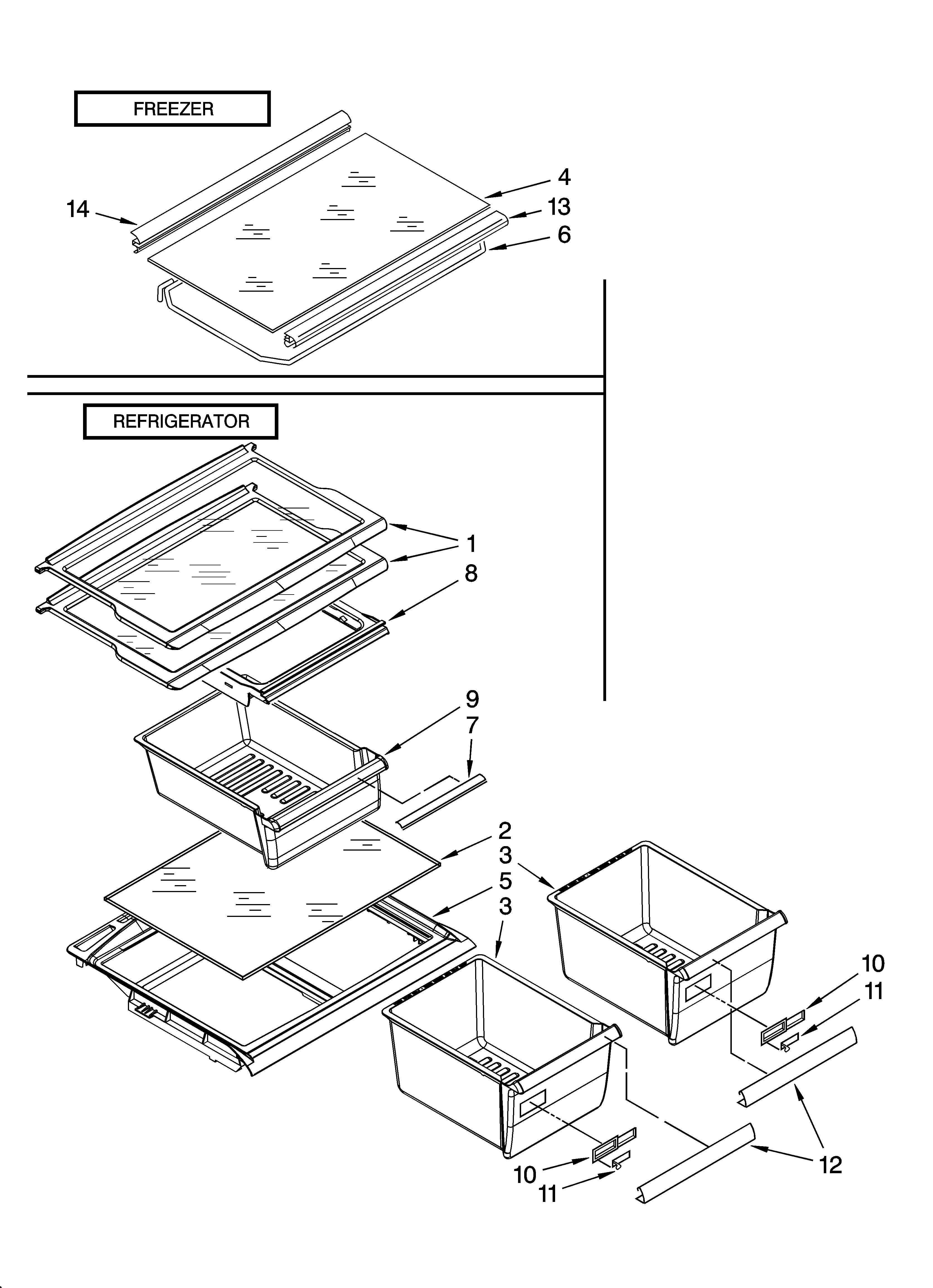 Whirlpool ER8MHKXRB02 shelf parts, optional parts (not included) diagram