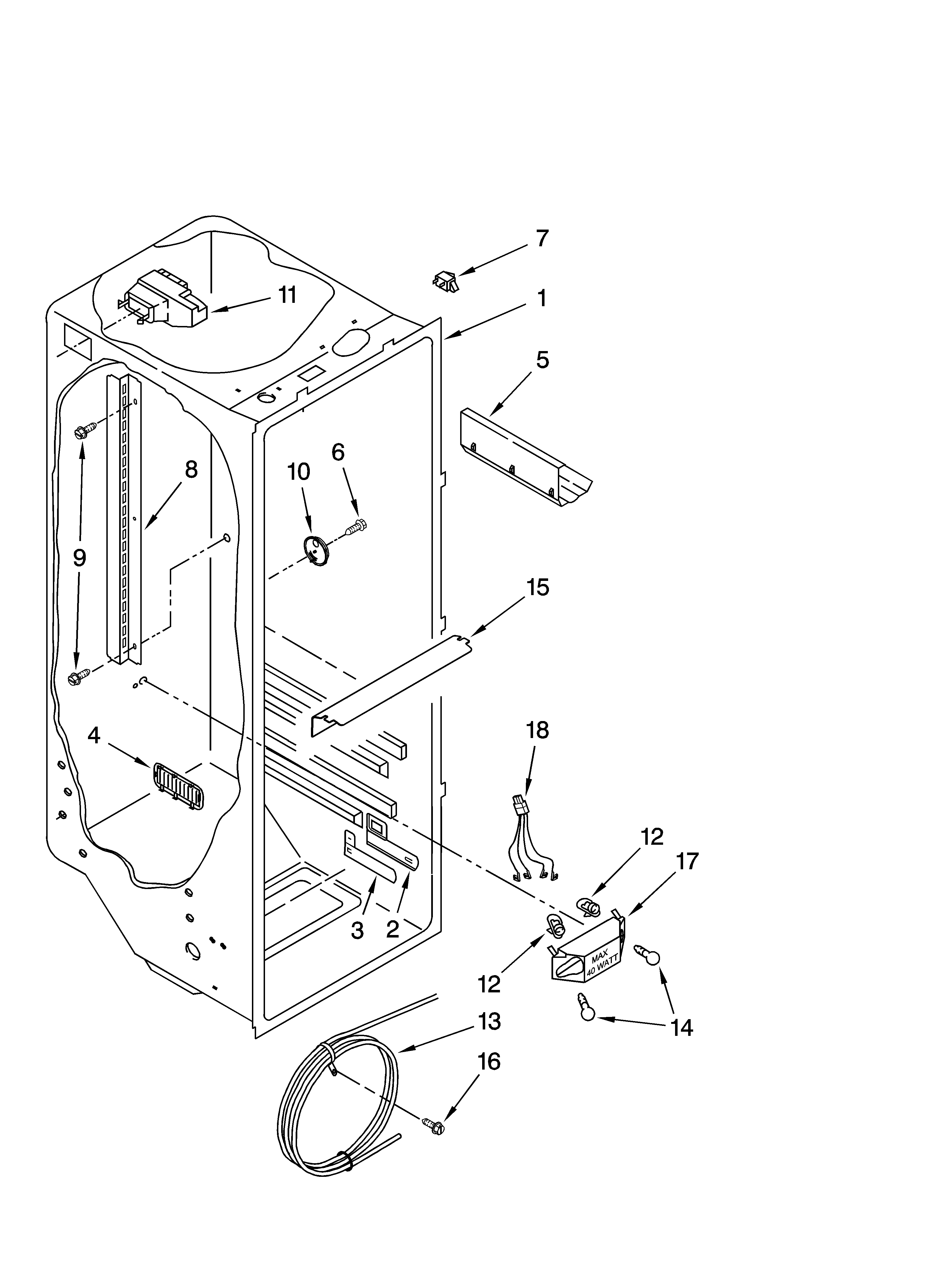 Whirlpool GS6SHEXNQ04 refrigerator liner parts diagram