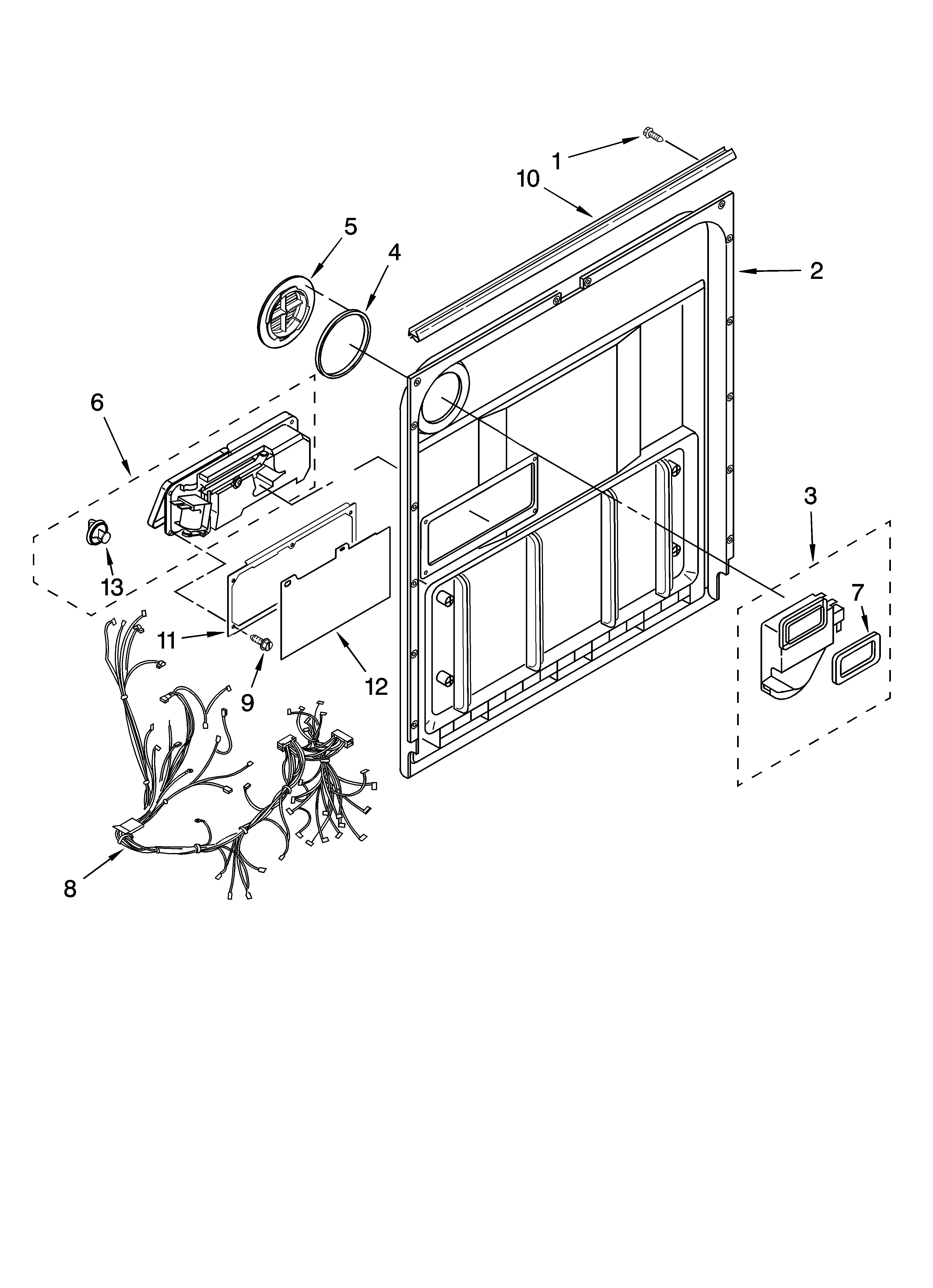 Whirlpool GU2200XTSS3 door and latch parts diagram