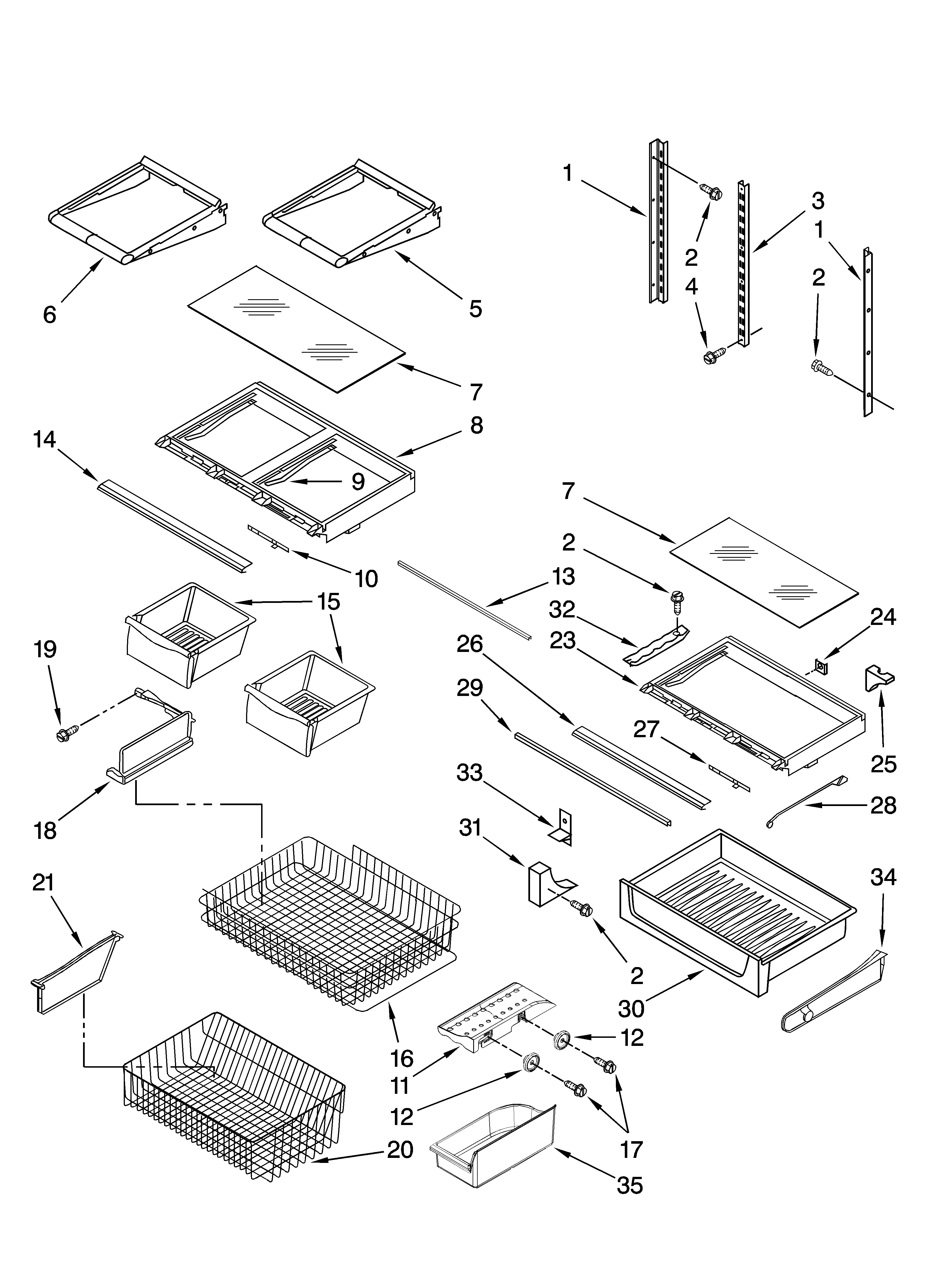 KitchenAid KBRS19KTSS00 shelf parts diagram