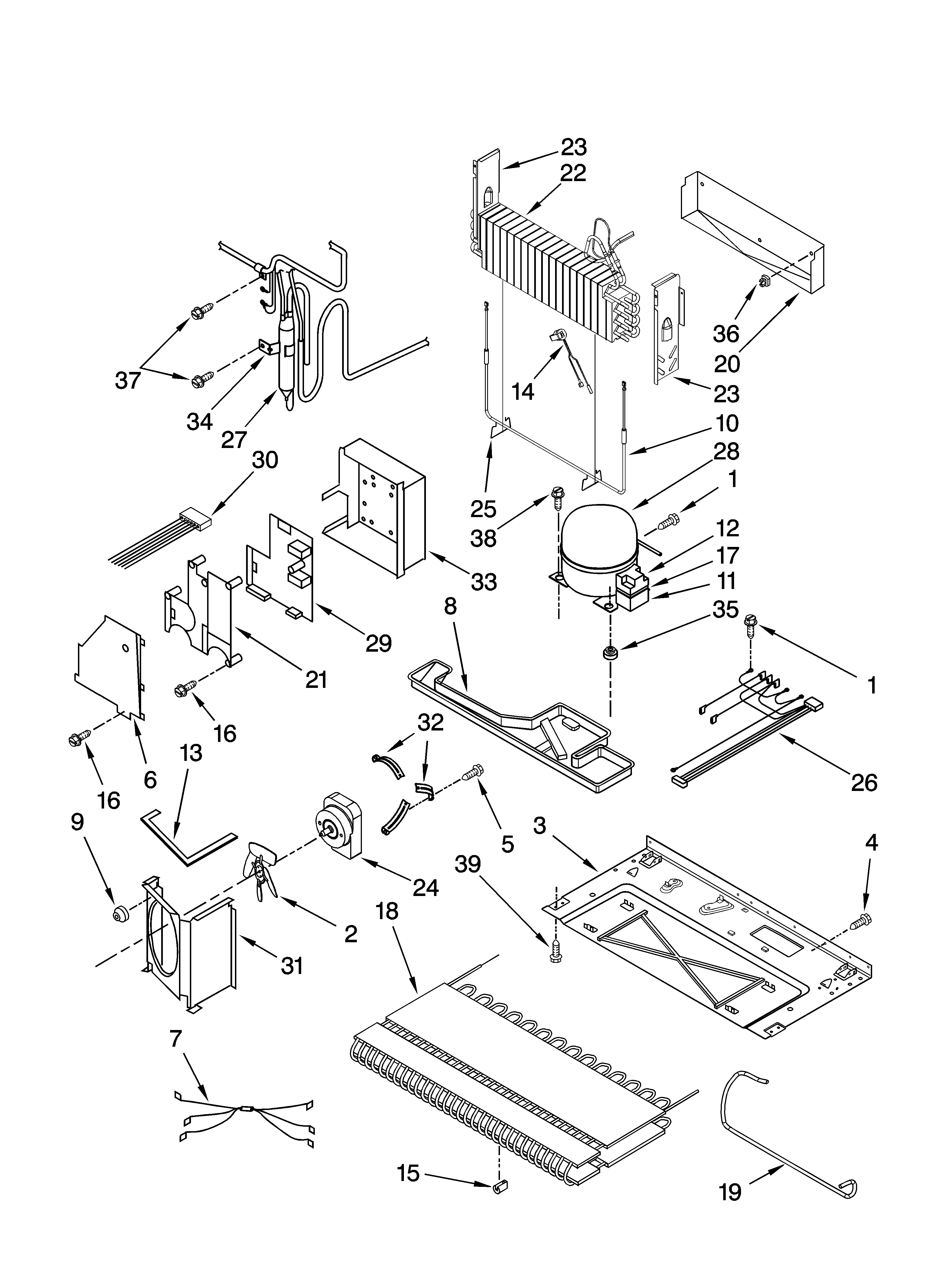 KitchenAid KBRS20ETBL00 unit parts diagram
