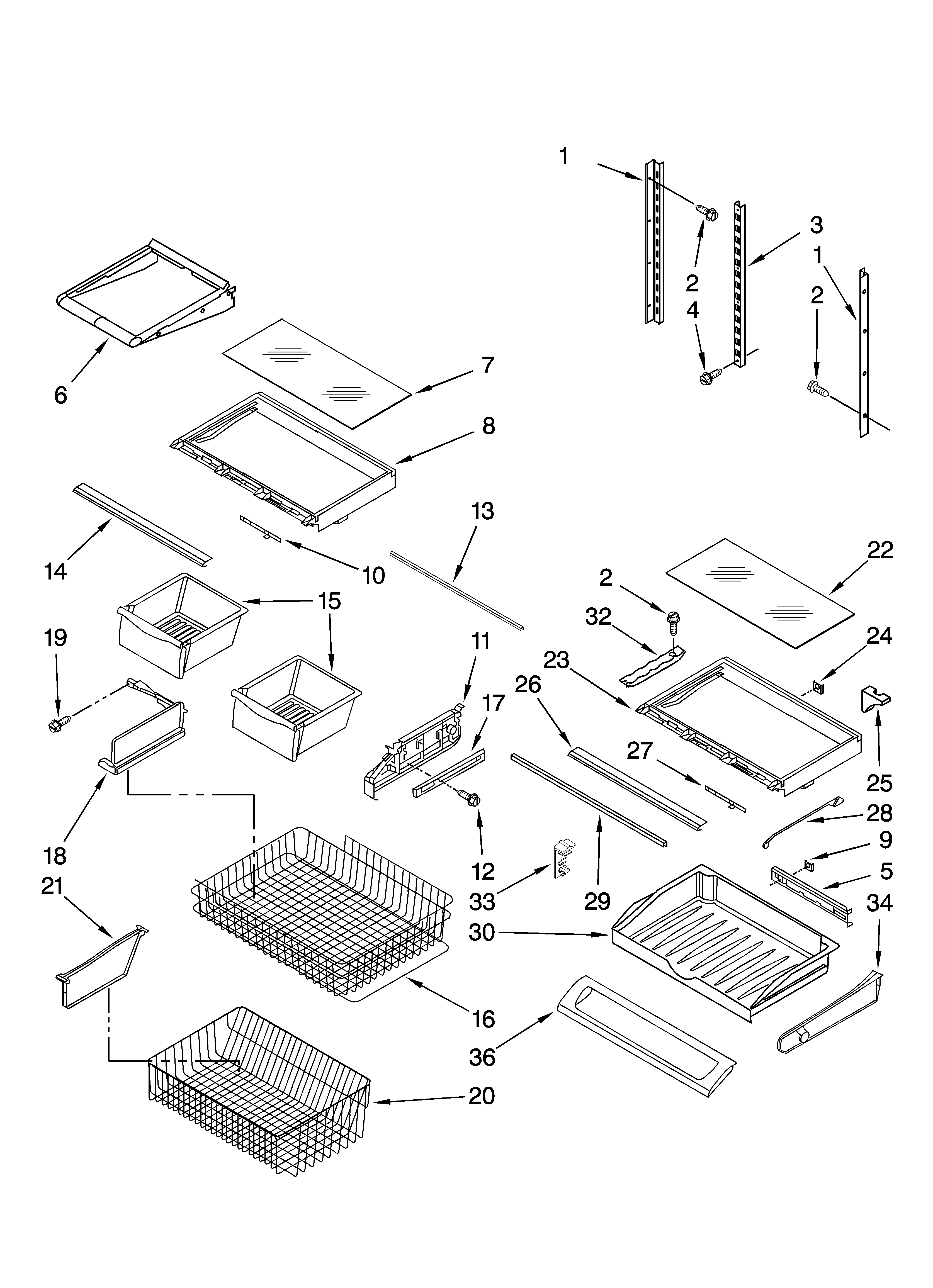 KitchenAid KBRS20ETBL00 shelf parts diagram