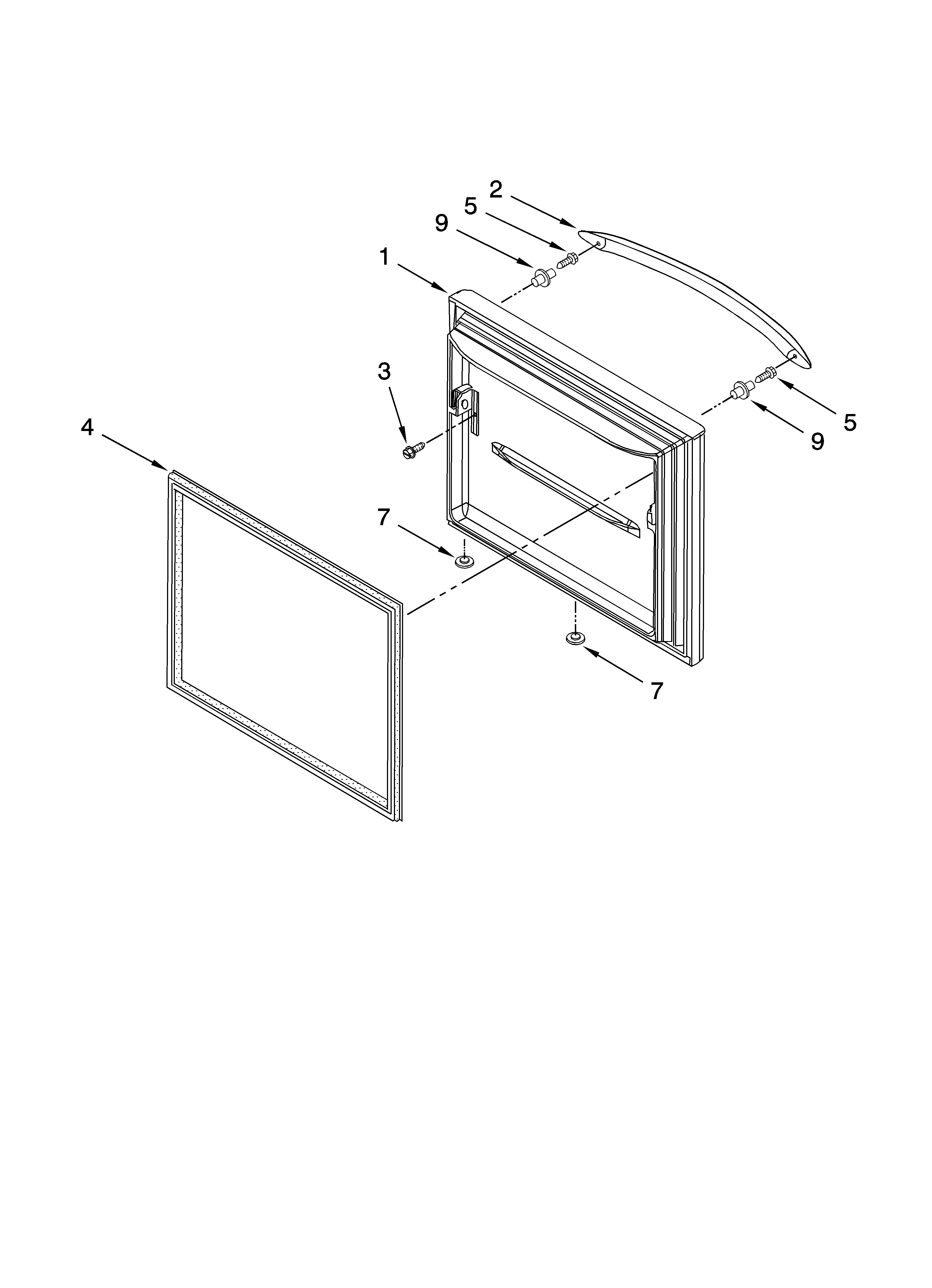 KitchenAid KBRS20ETBL00 freezer door parts diagram