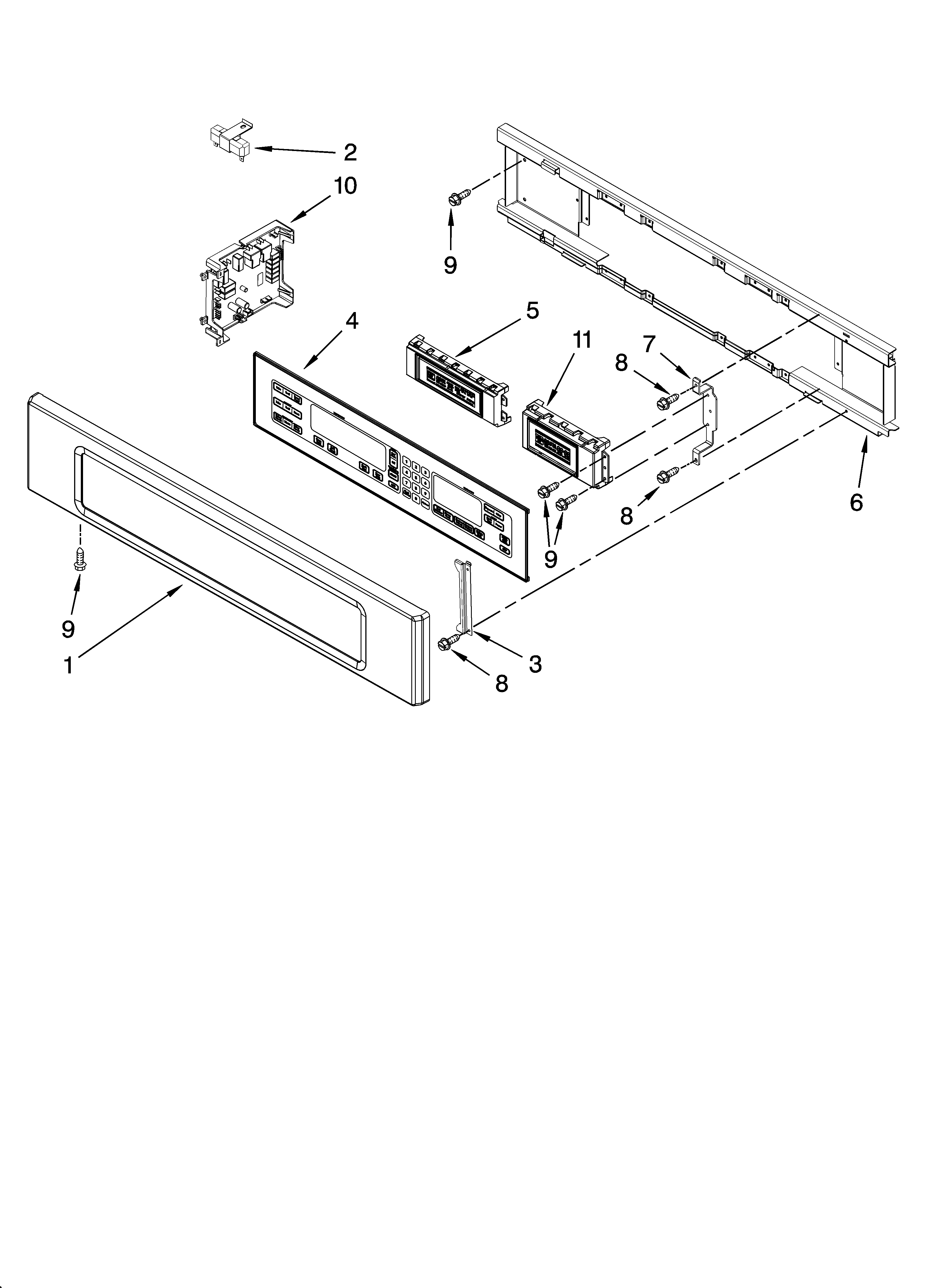 KitchenAid KEMS308SSS00 control panel parts diagram