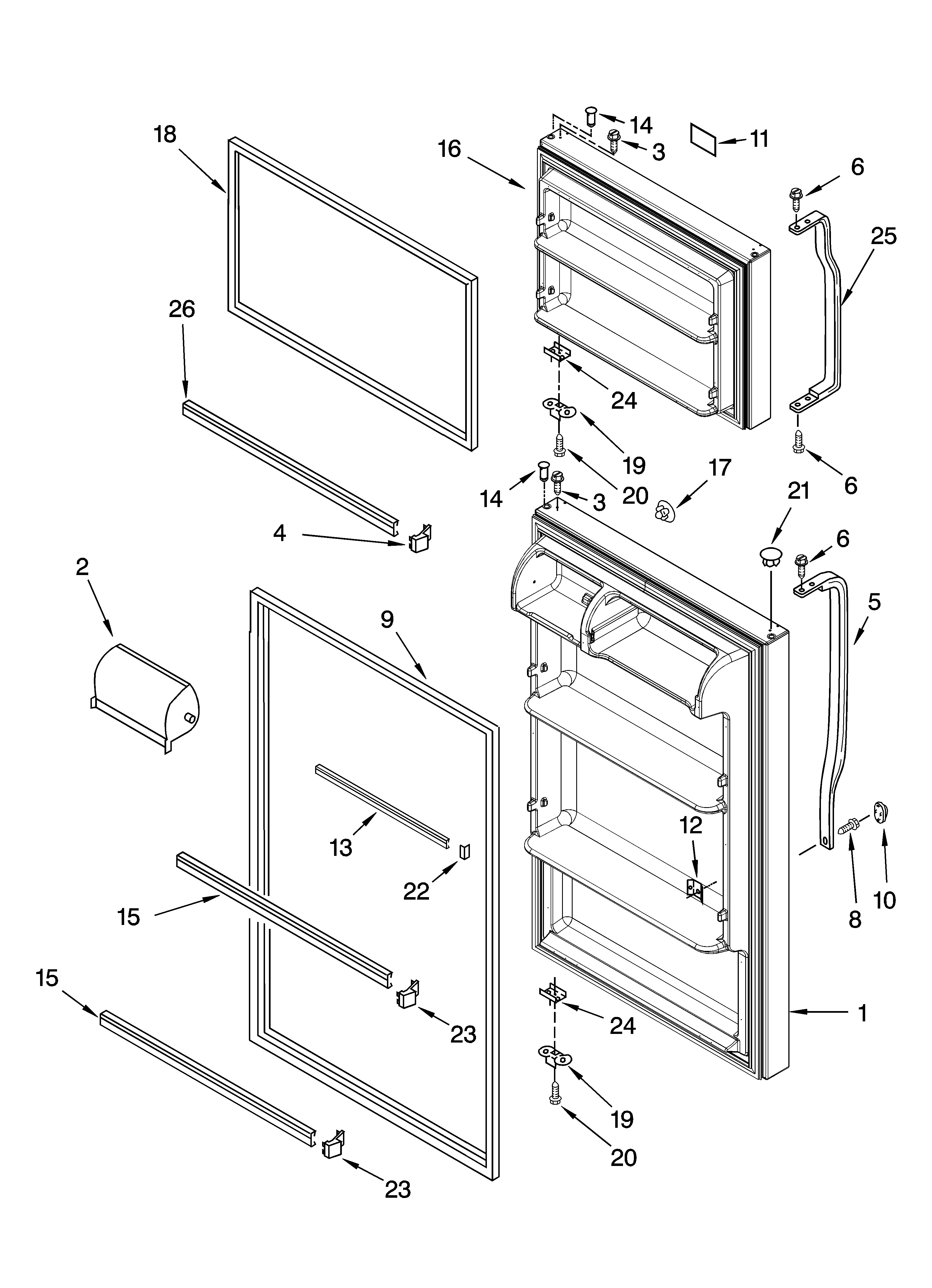 Estate TT18DKXRQ02 door parts diagram