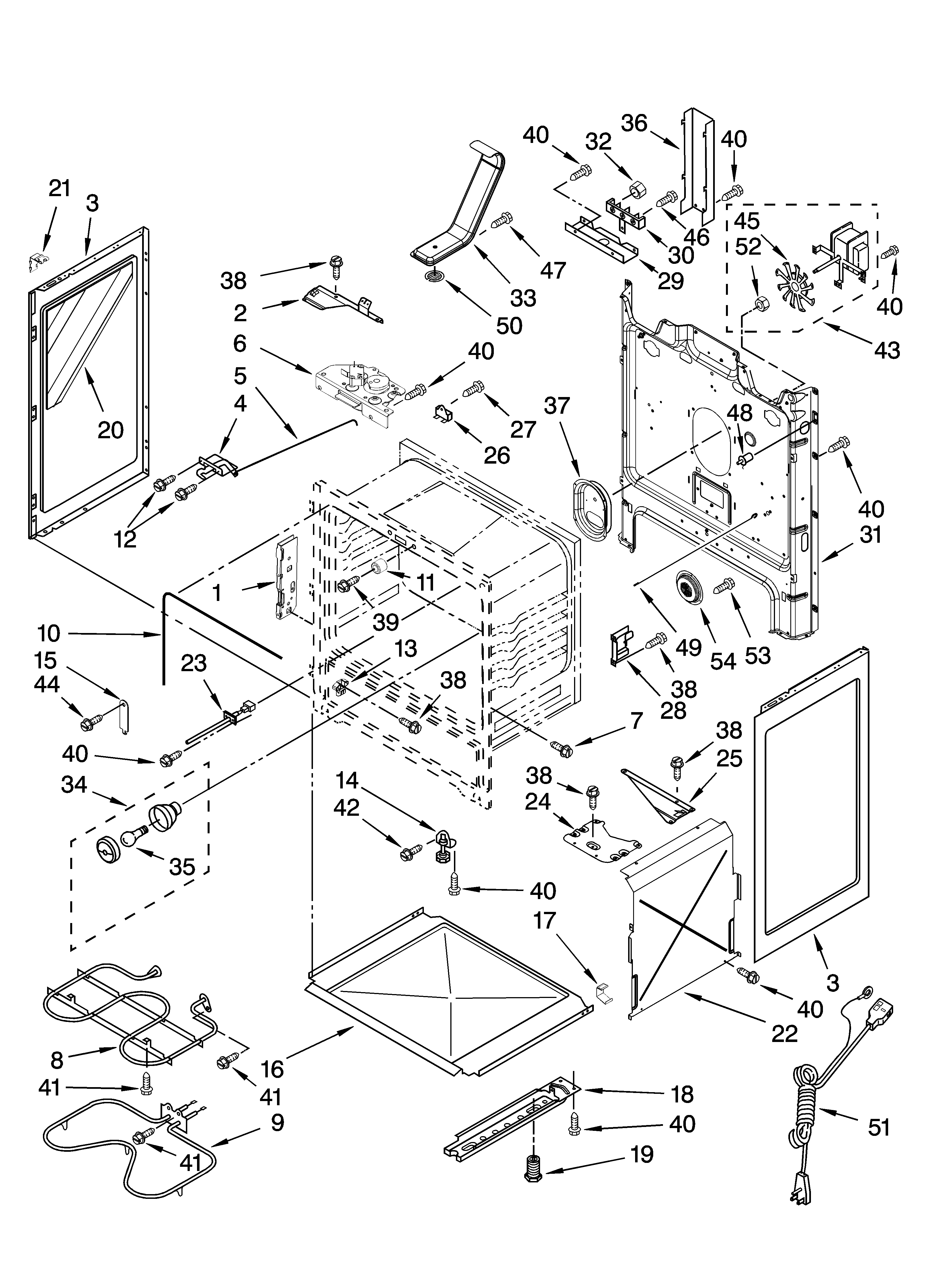 Whirlpool WERC4101SB2 chassis parts diagram