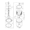 Whirlpool WTW5400TQ0 agitator, basket and tub parts diagram
