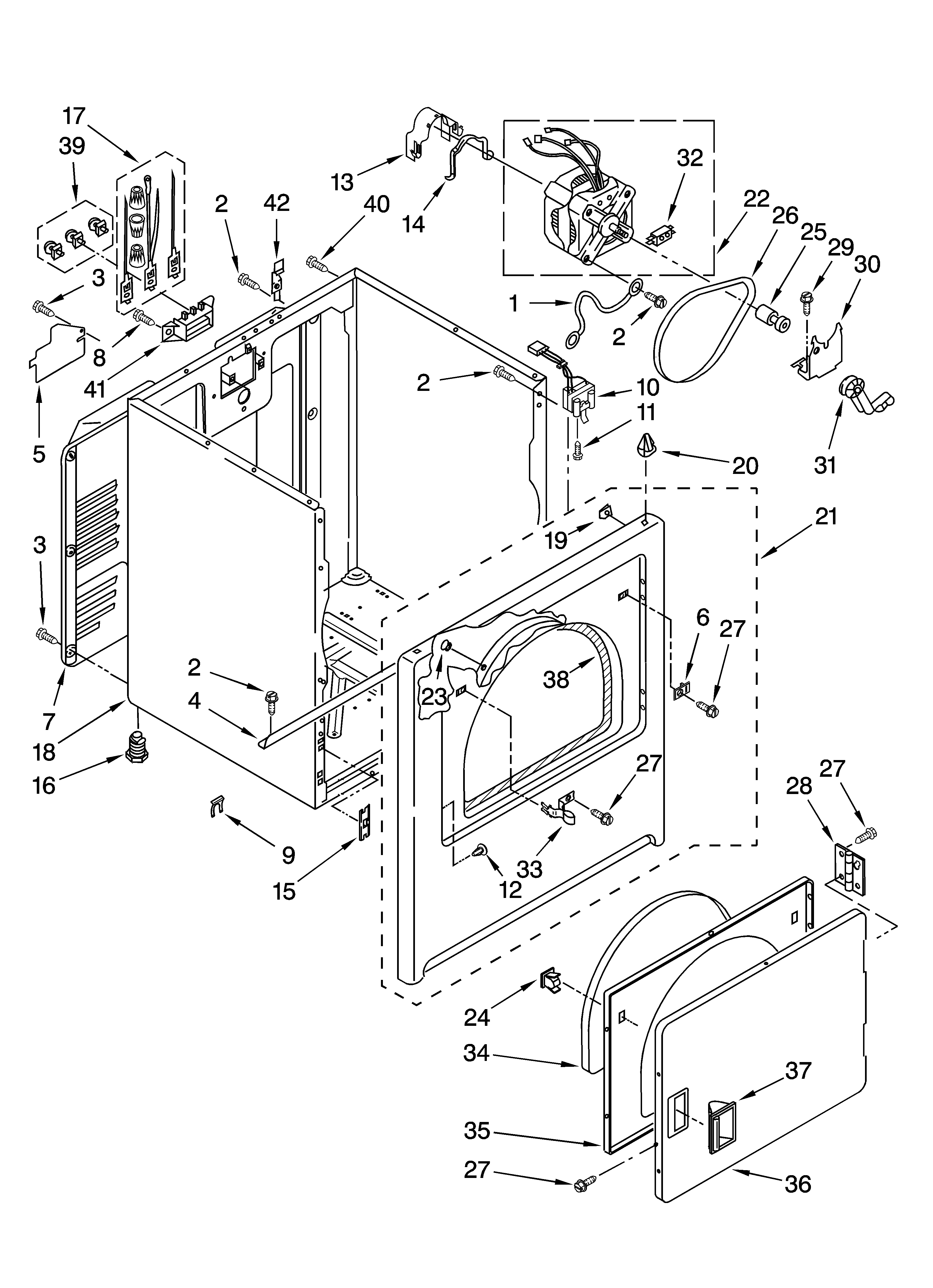 Maytag 3ZMED5705TW0 cabinet parts diagram