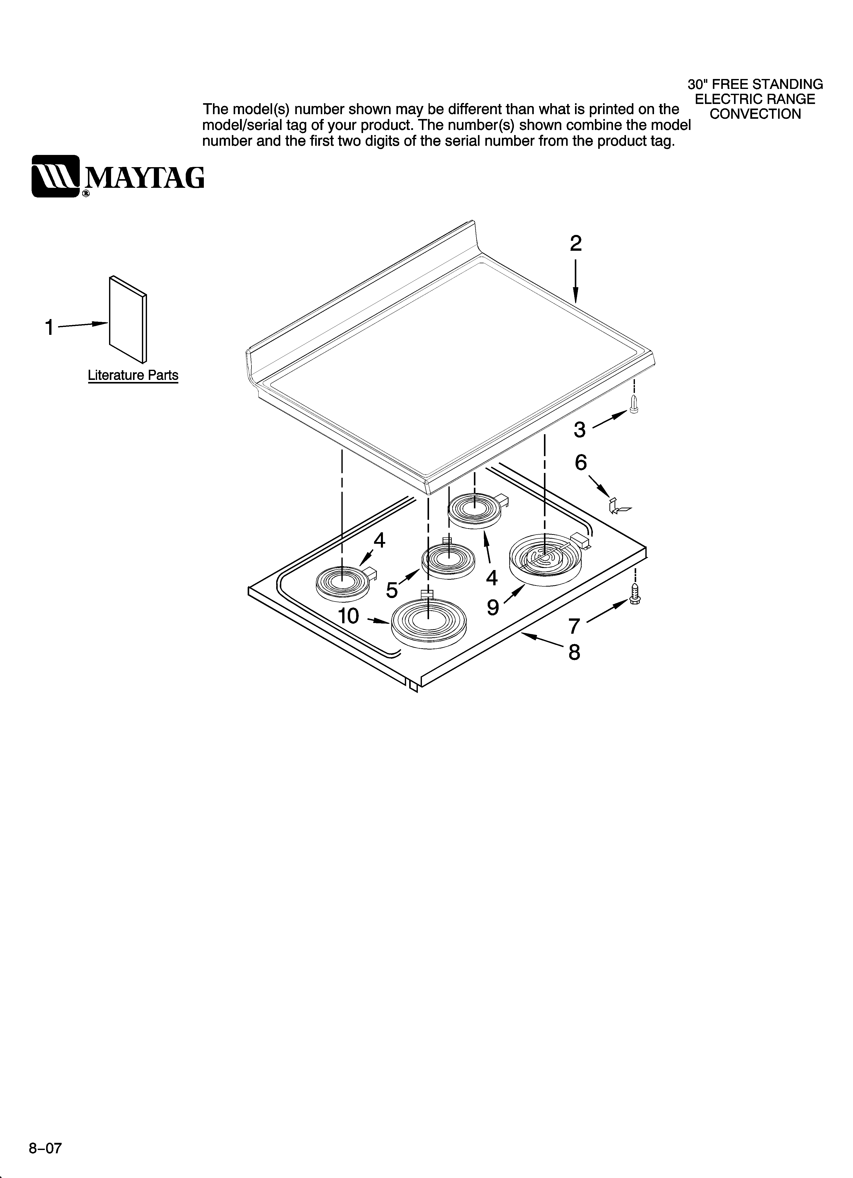 Maytag MERH865RAQ13 cooktop parts diagram