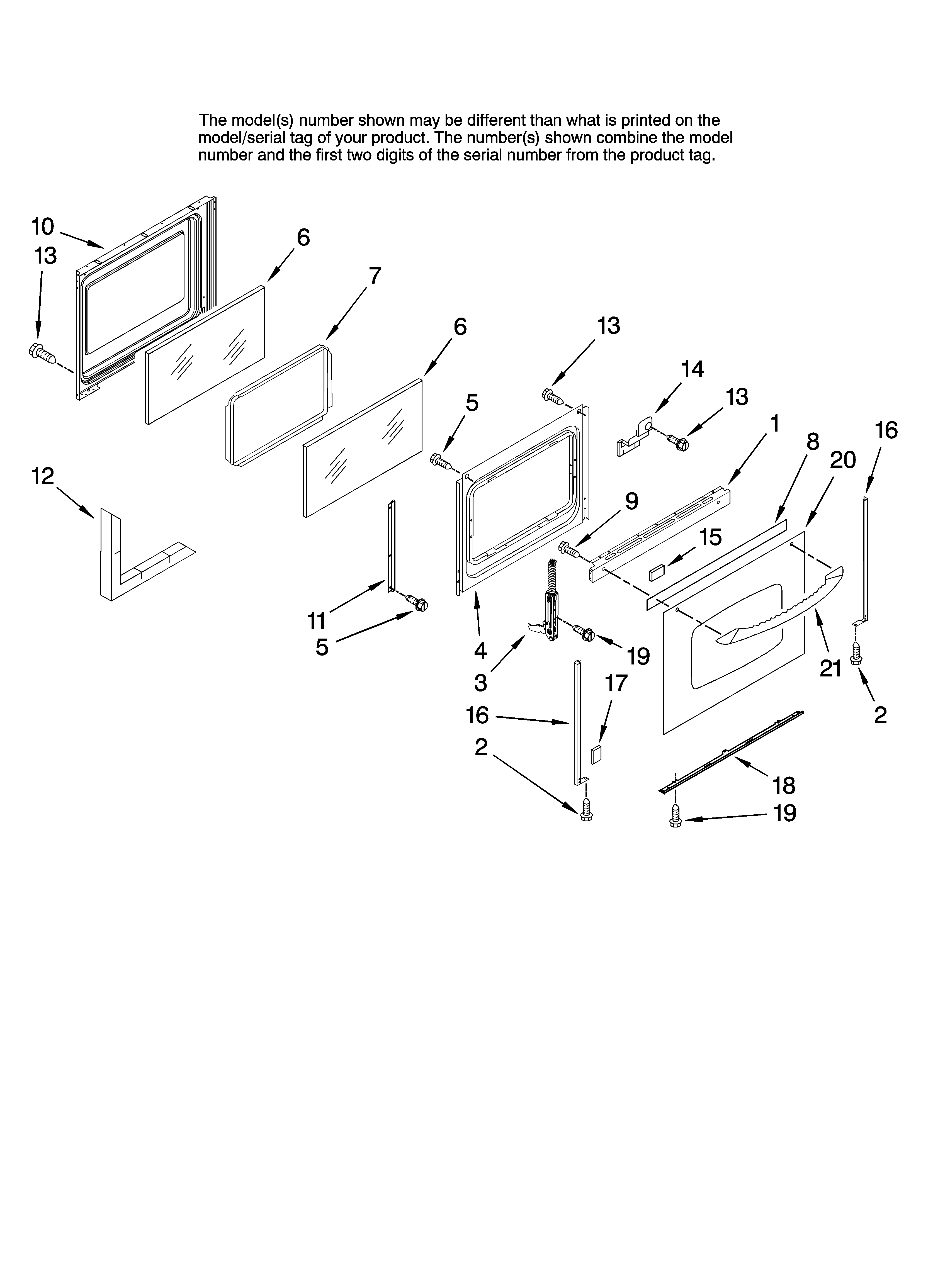 Maytag MERH865RAQ13 door parts diagram