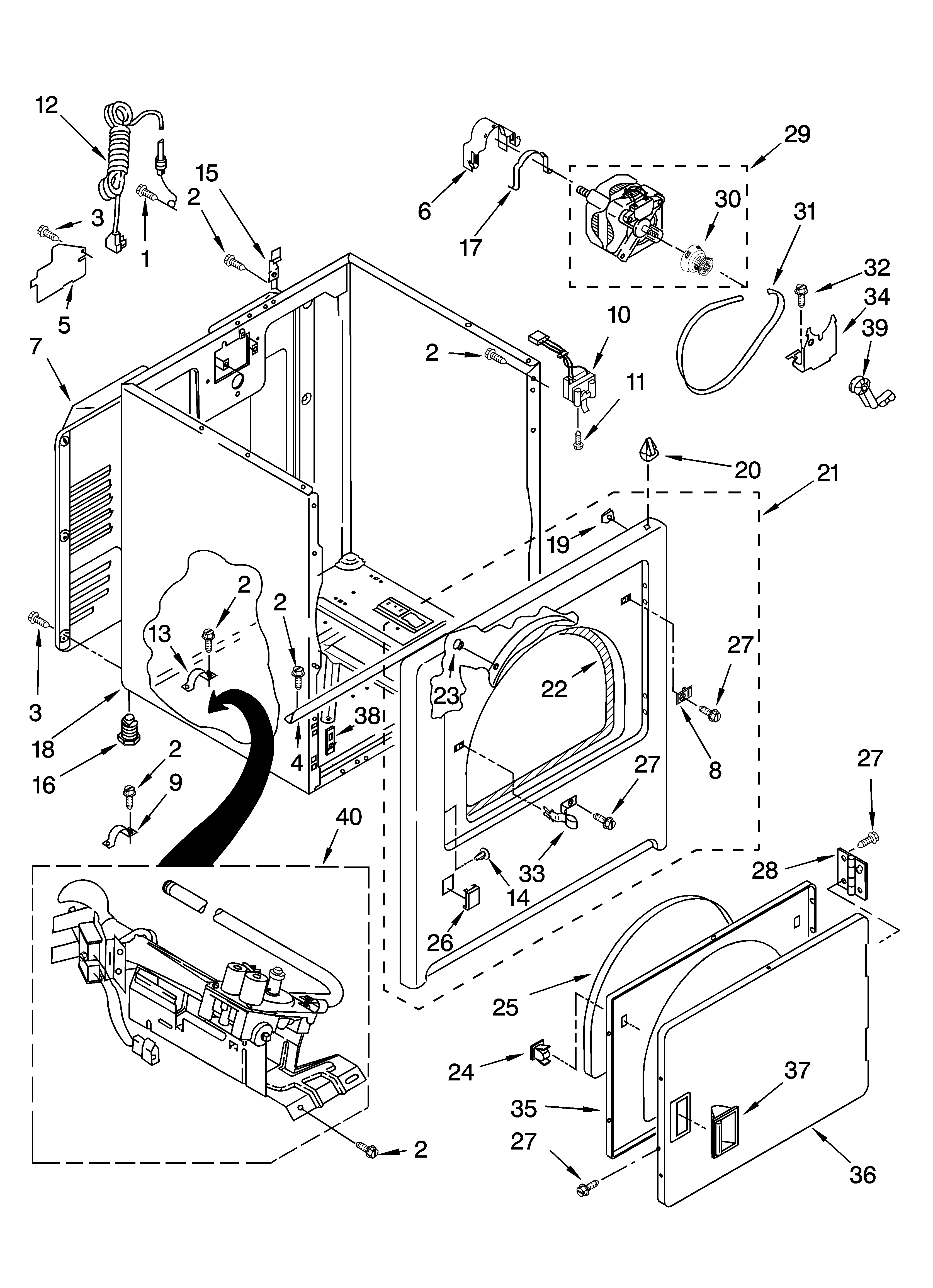 Maytag MGD5620TQ0 cabinet parts diagram