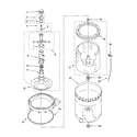 Amana NTW5205TQ0 agitator, basket and tub parts diagram