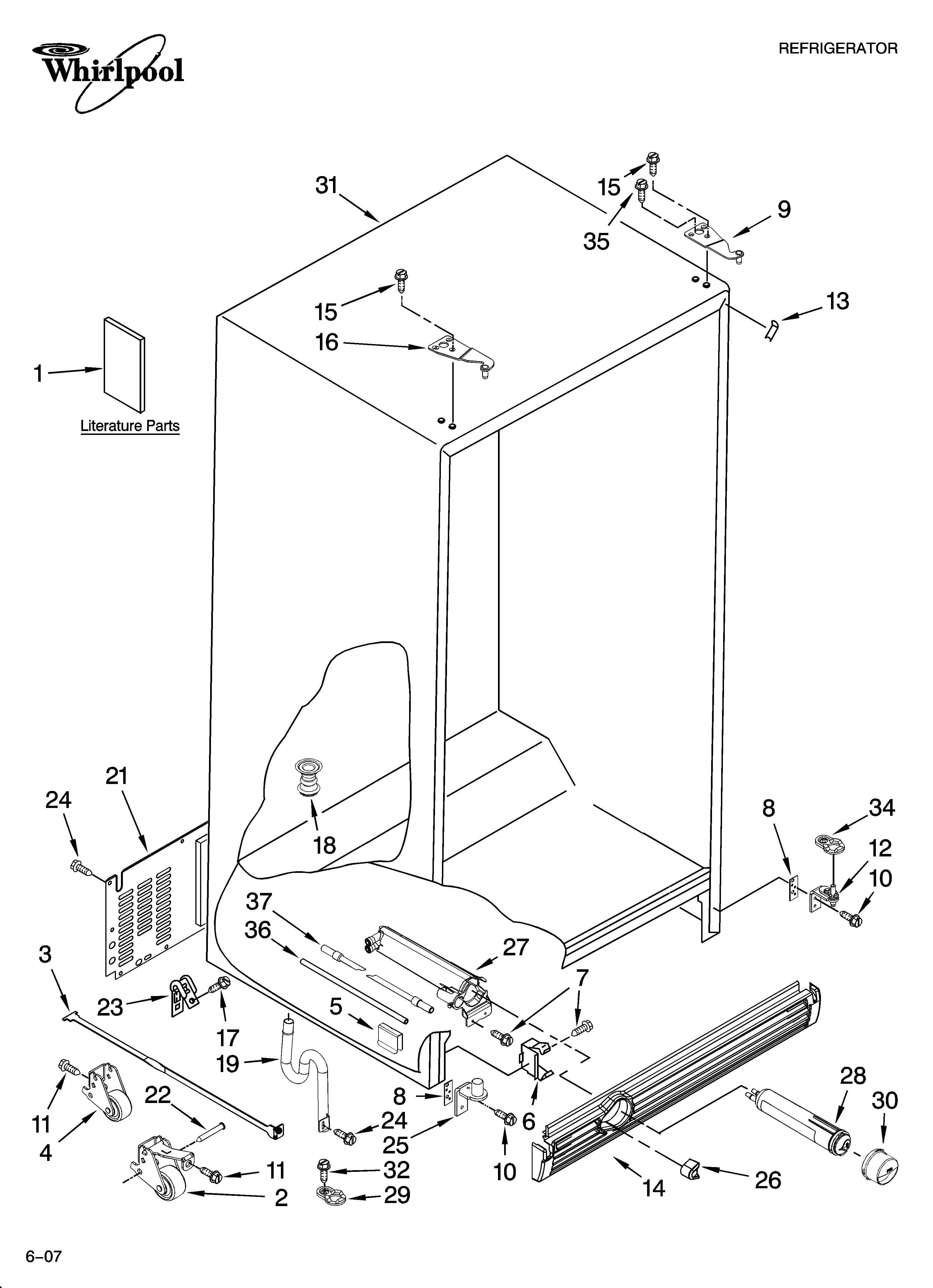 Whirlpool EC3JHAXRS13 cabinet parts diagram