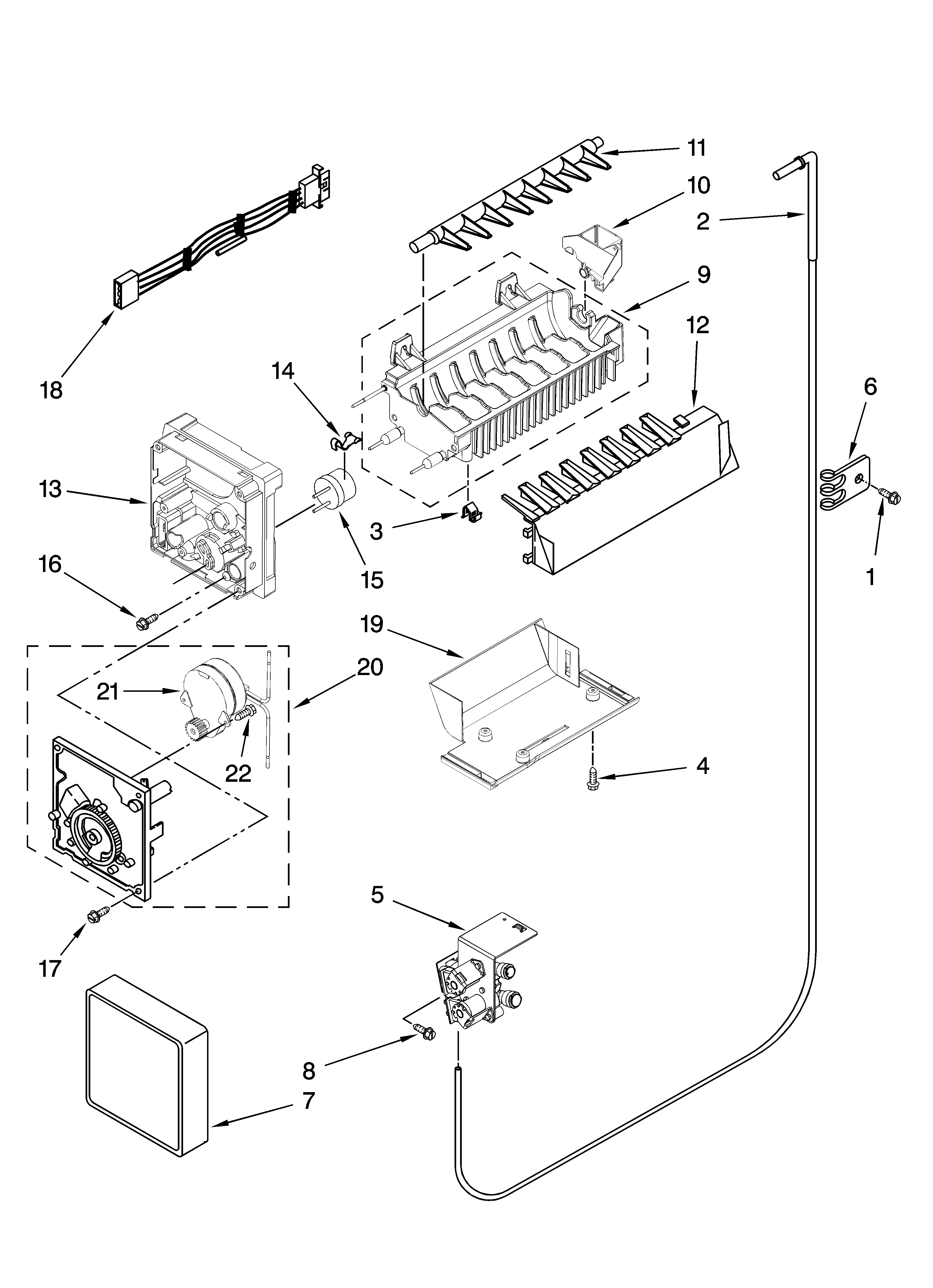 Whirlpool EC3JHAXRS13 icemaker parts, optional parts (not included) diagram