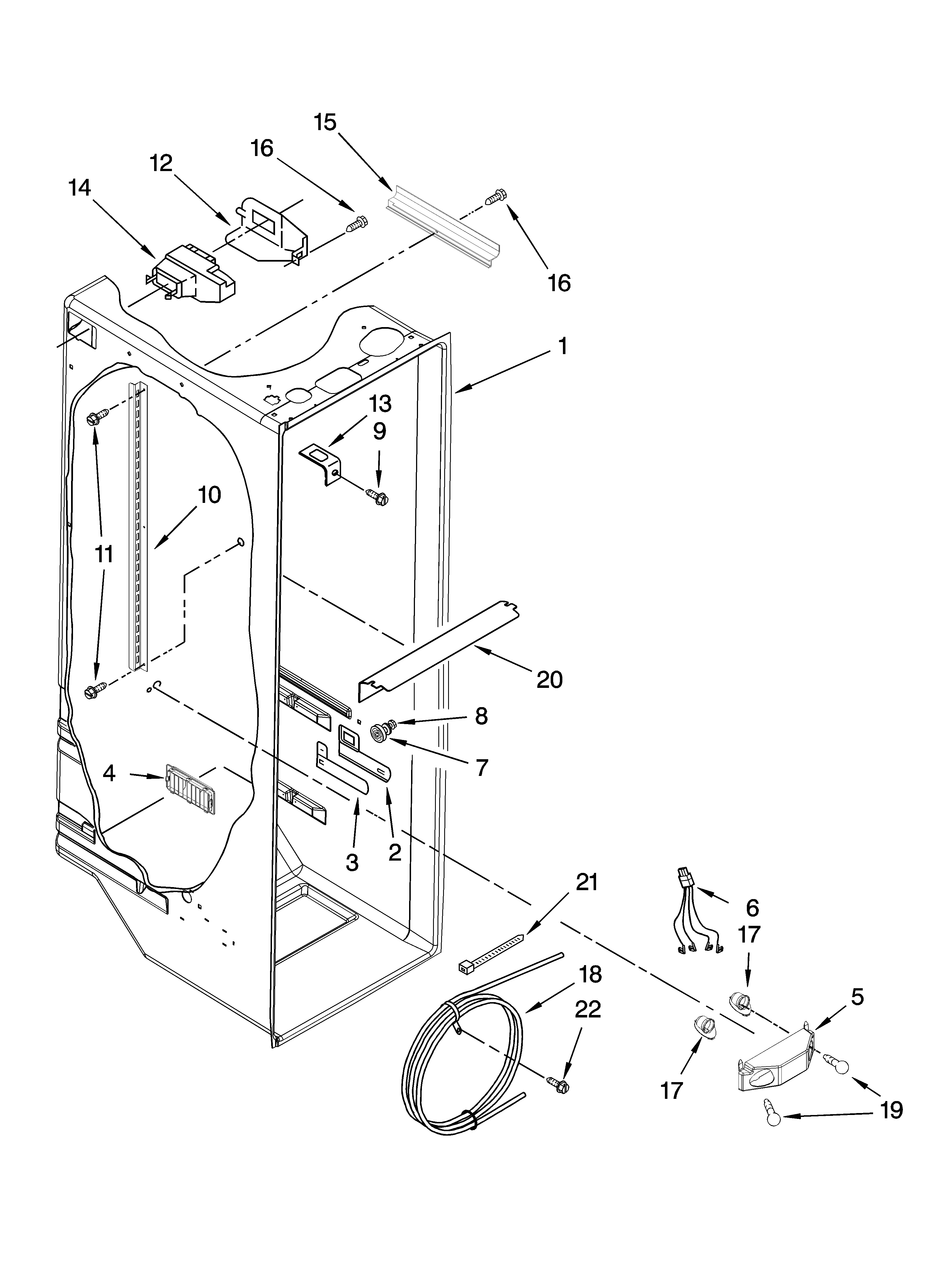 Whirlpool ED2FHEXTS00 refrigerator liner parts diagram