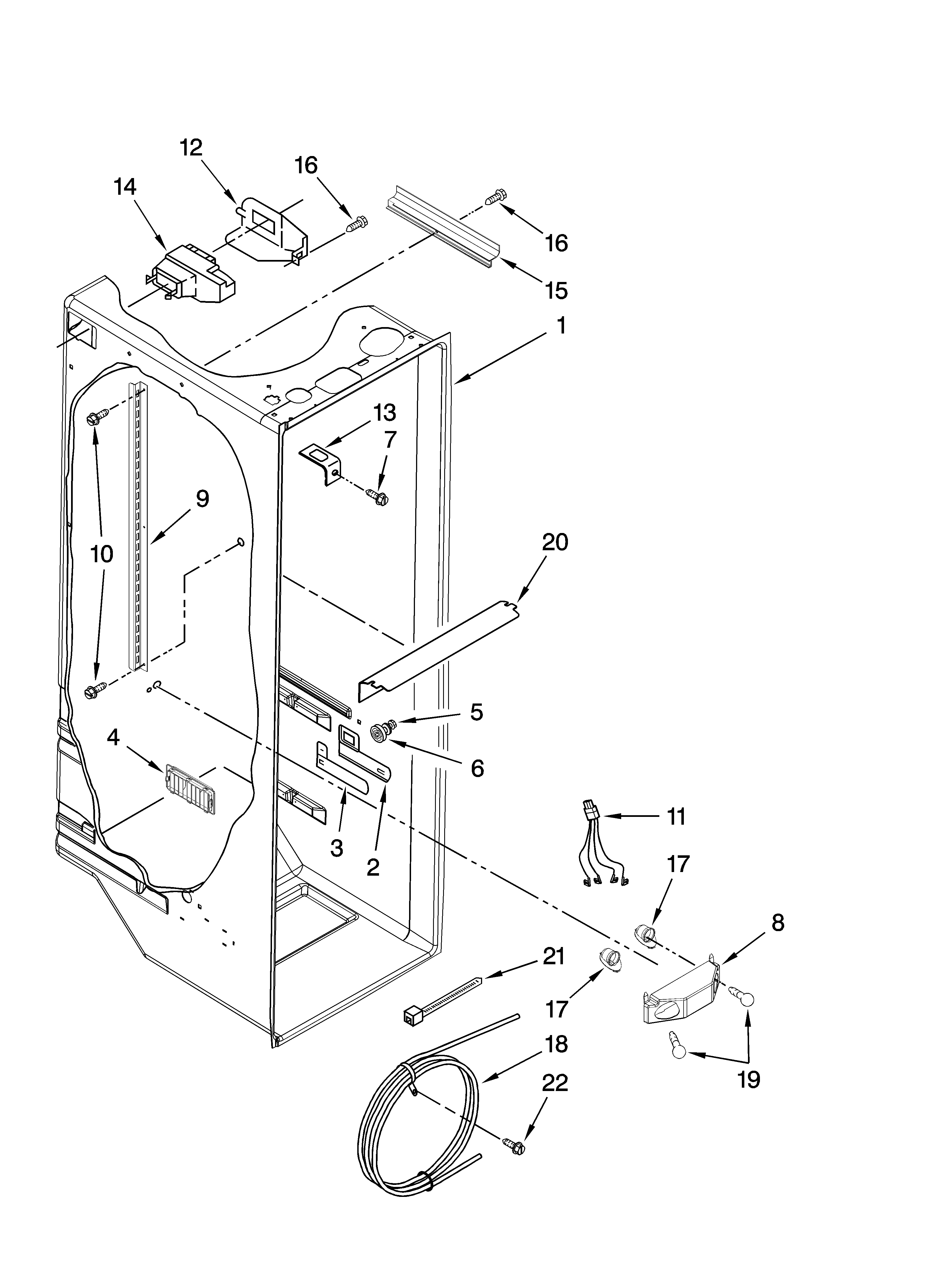 Whirlpool ED2GHEXNB06 refrigerator liner parts diagram
