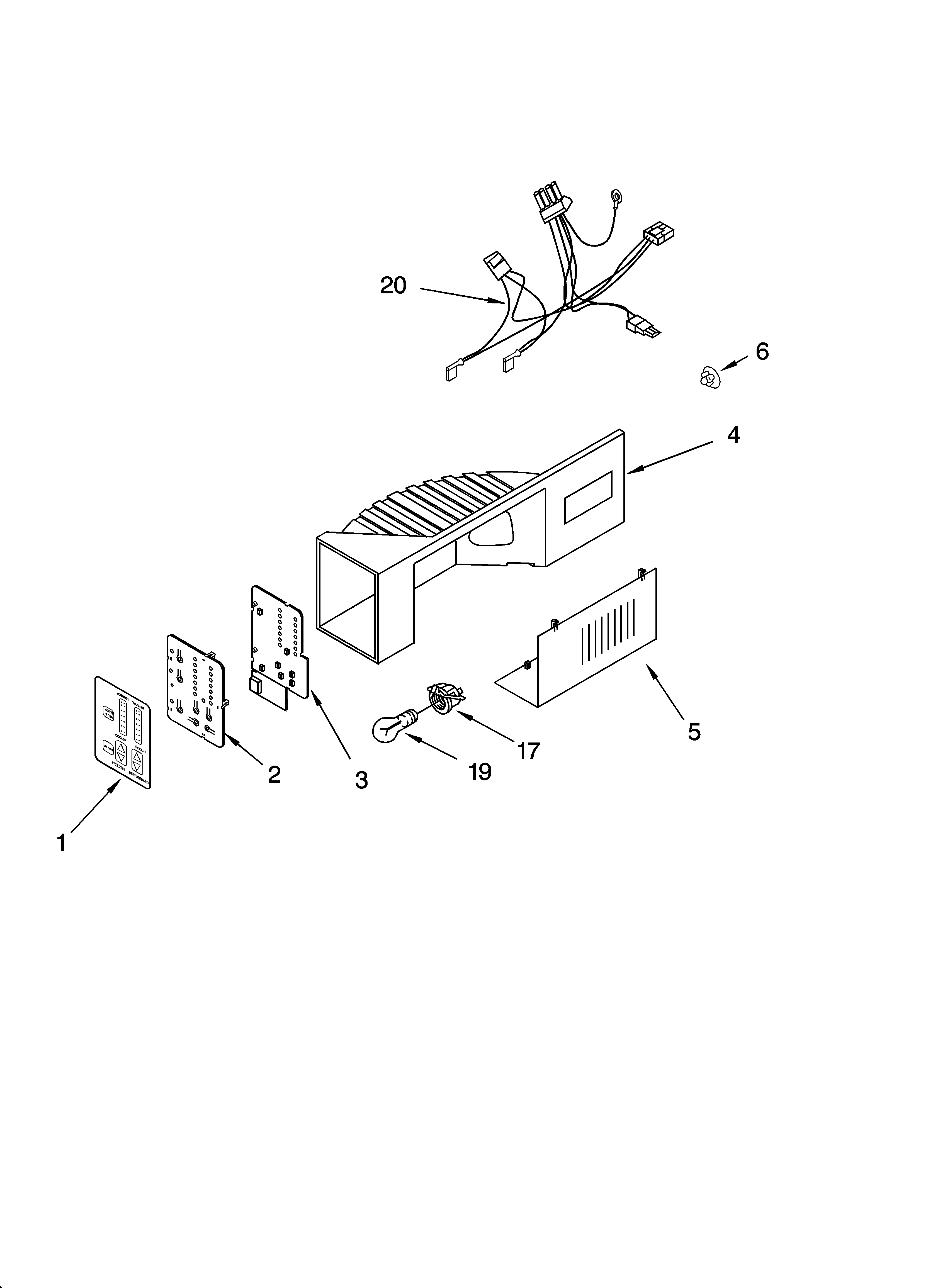 KitchenAid KSBS25FKWH00 control parts diagram