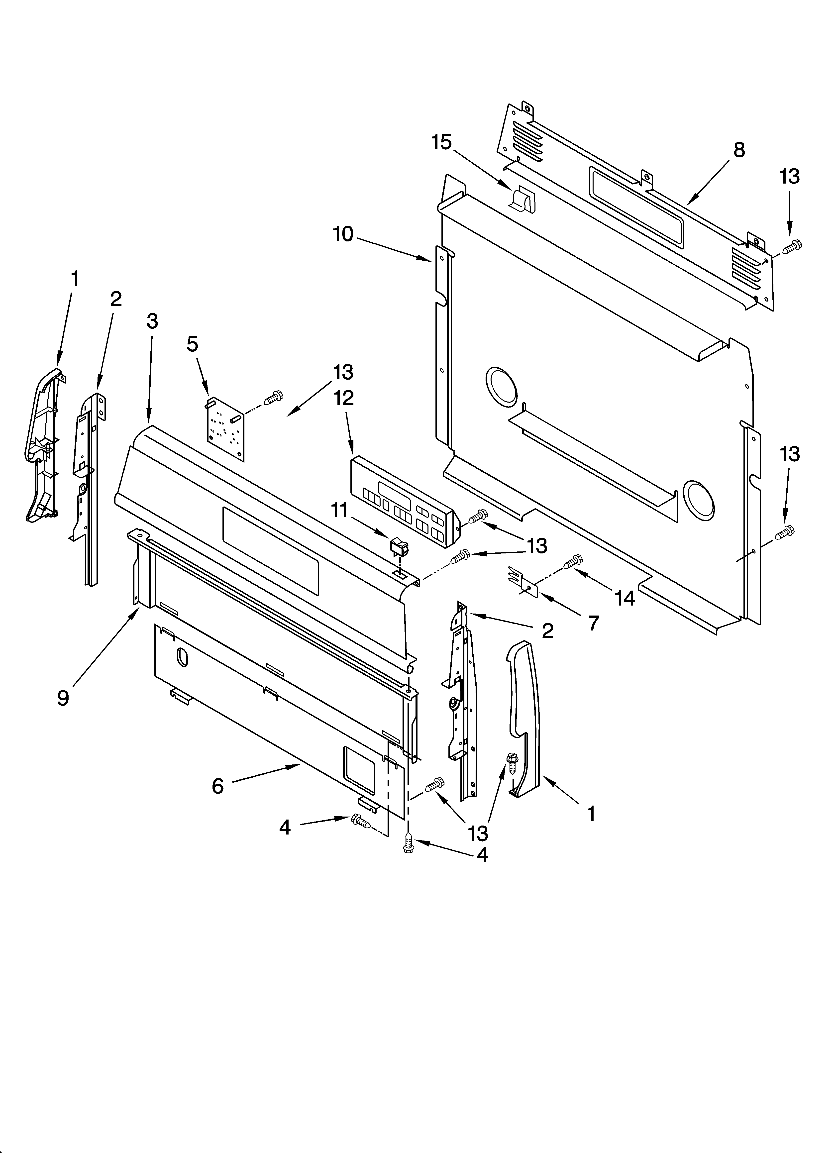 Estate TGS325MT5 control panel parts diagram
