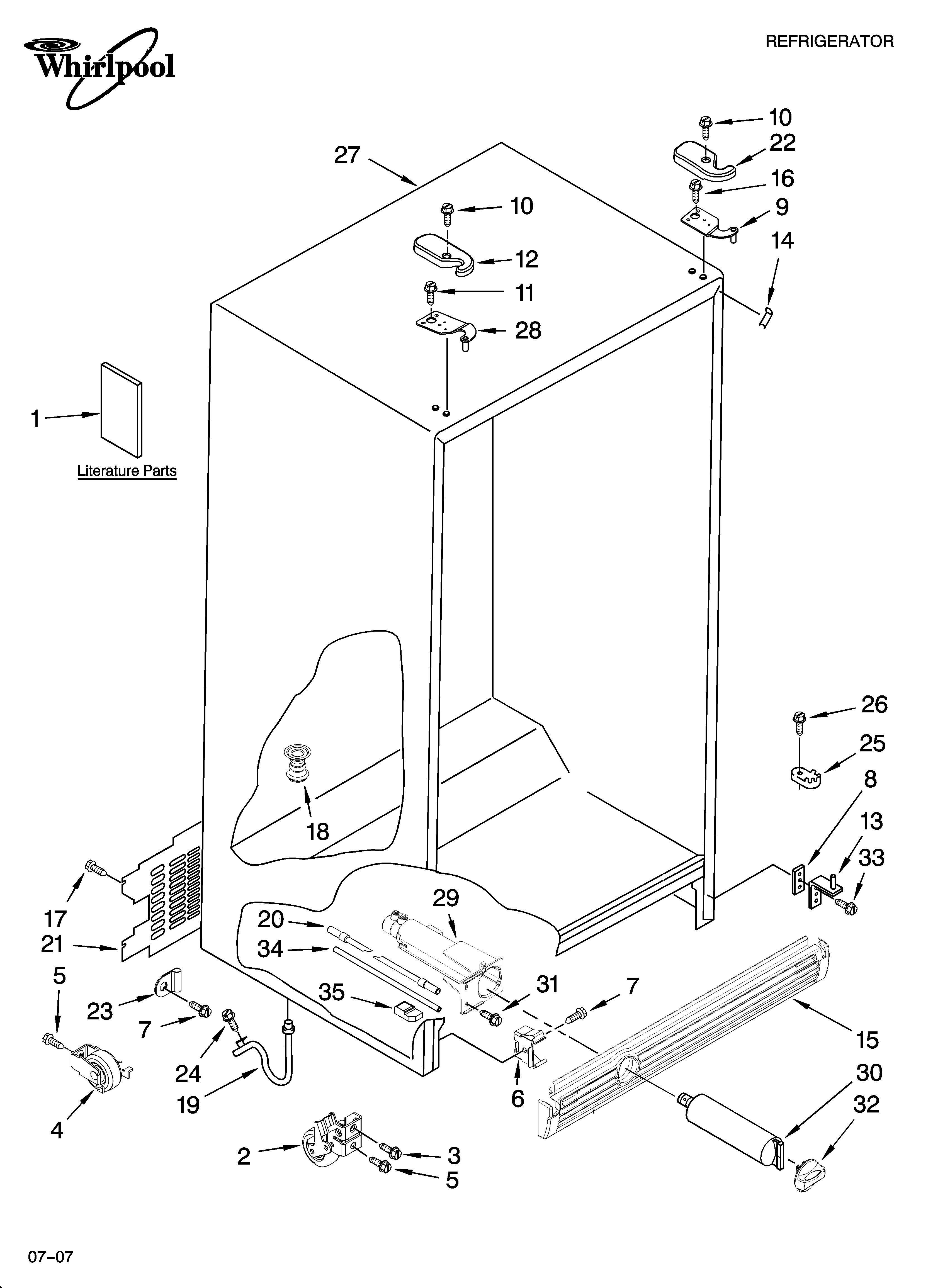 Whirlpool ED2GHGXMB02 cabinet parts diagram