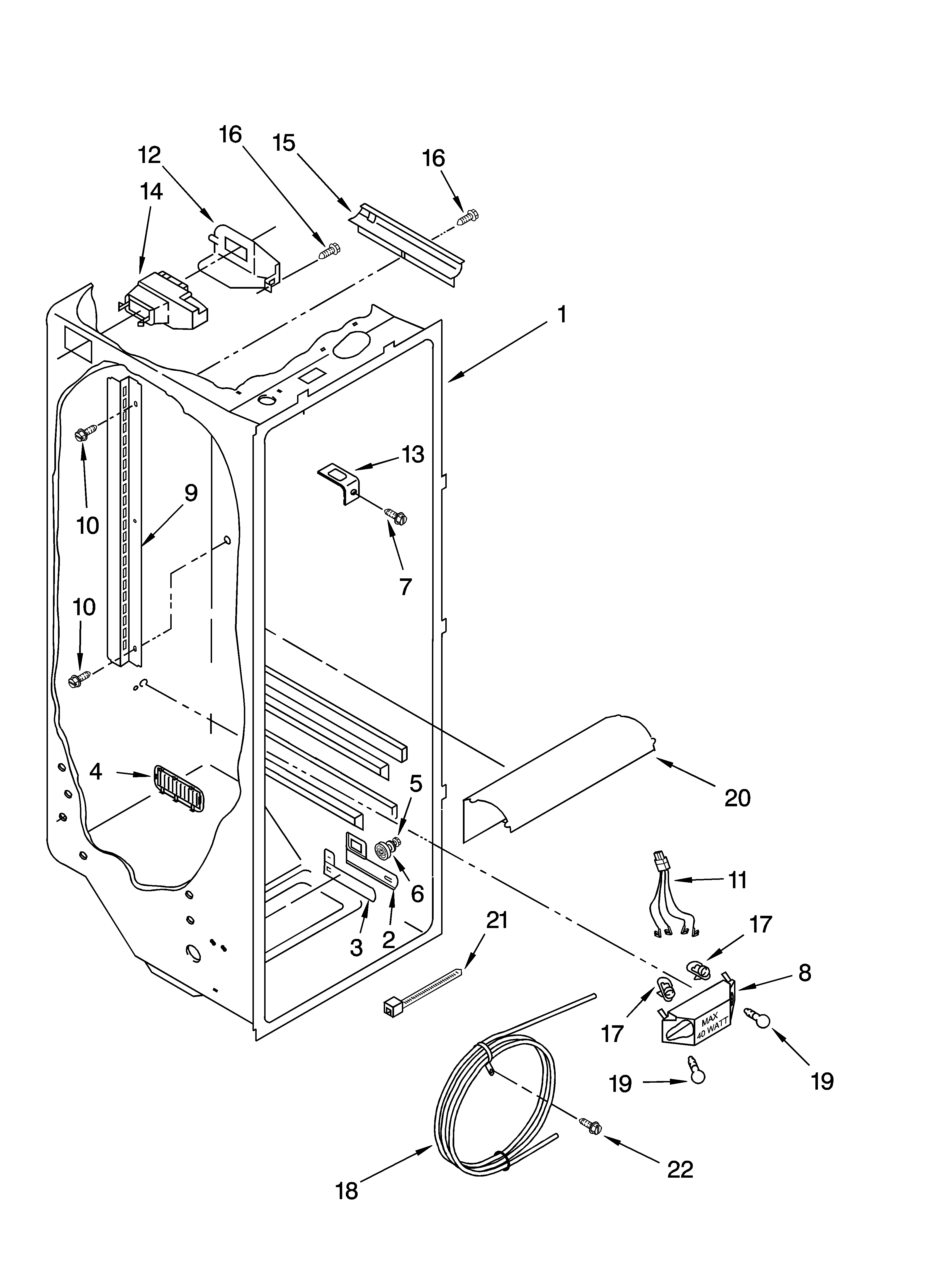 Whirlpool ED2GHGXMB02 refrigerator liner parts diagram