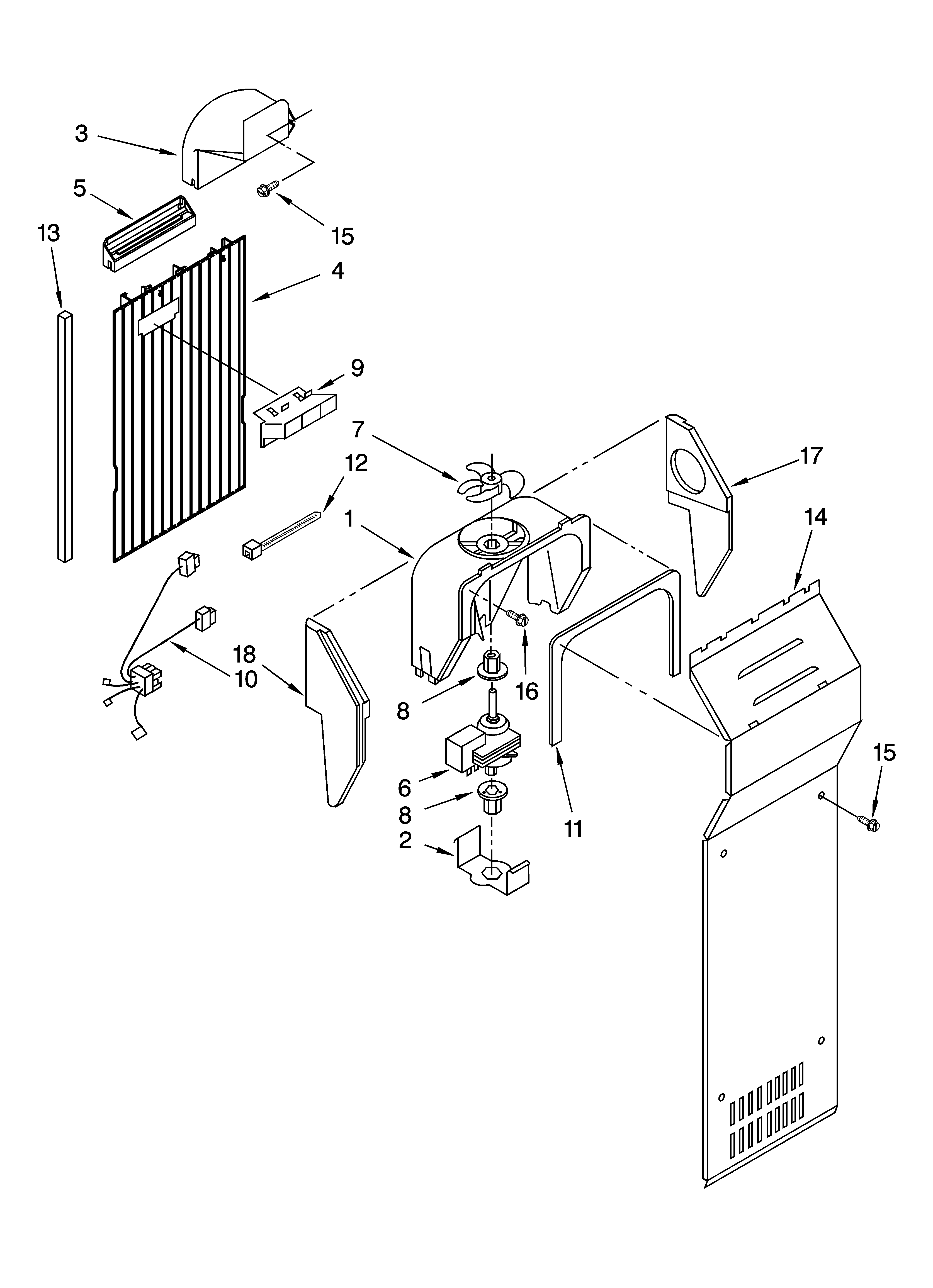 Whirlpool ED2GHGXMB02 air flow parts diagram
