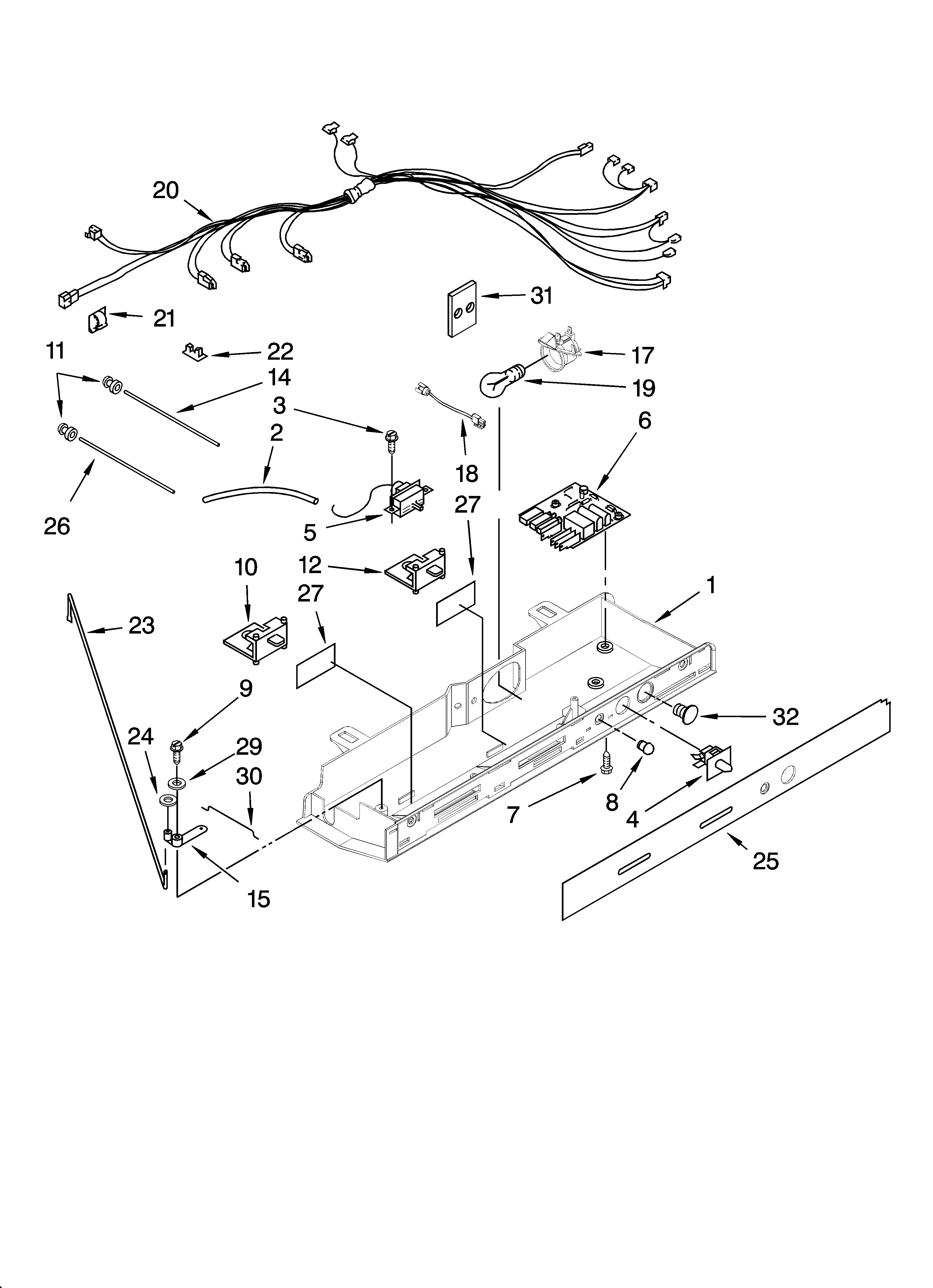 Whirlpool ED2HBEXTS01 control parts diagram