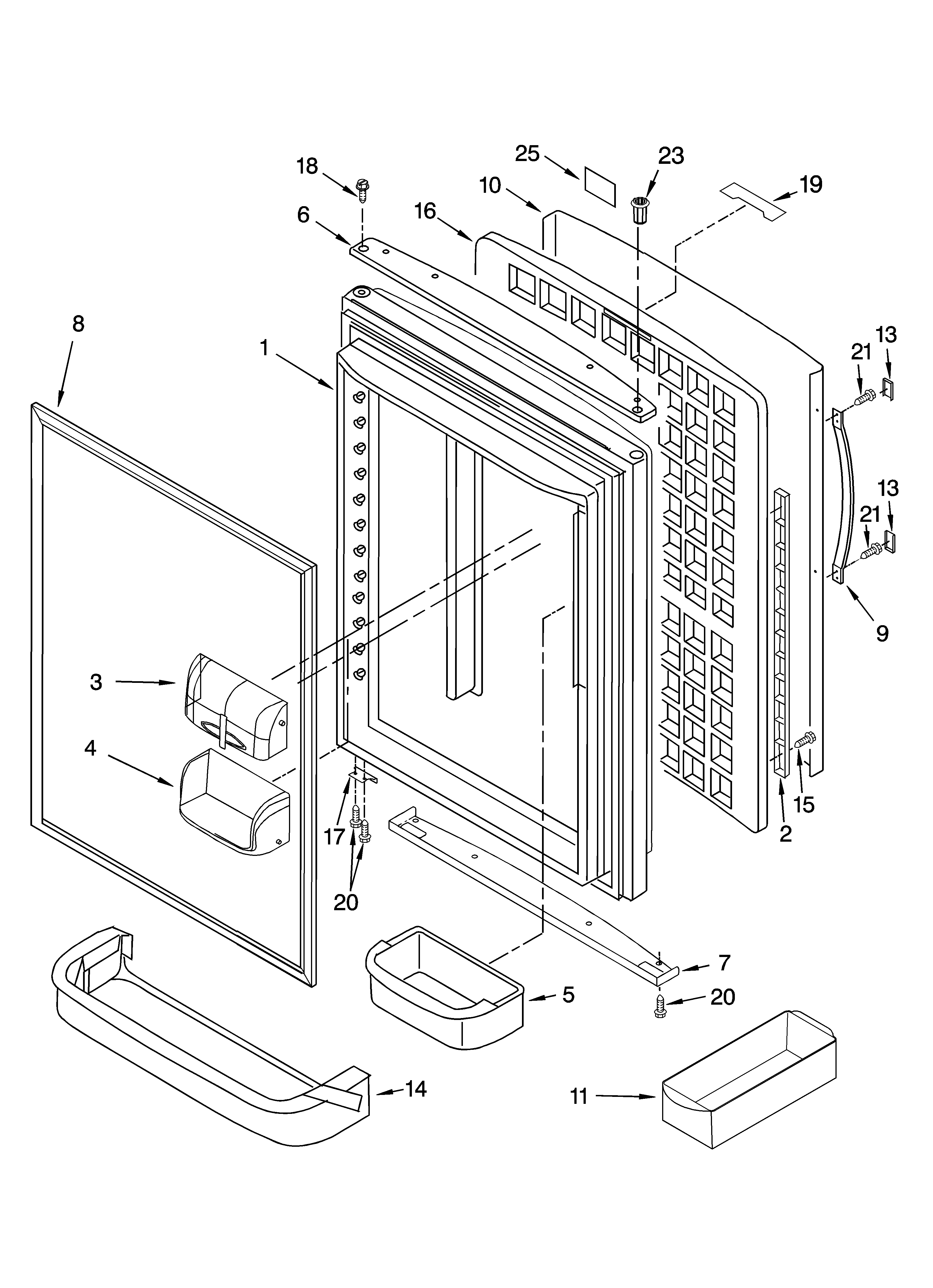 Whirlpool GB2SHKXLQ01 refrigerator door parts diagram