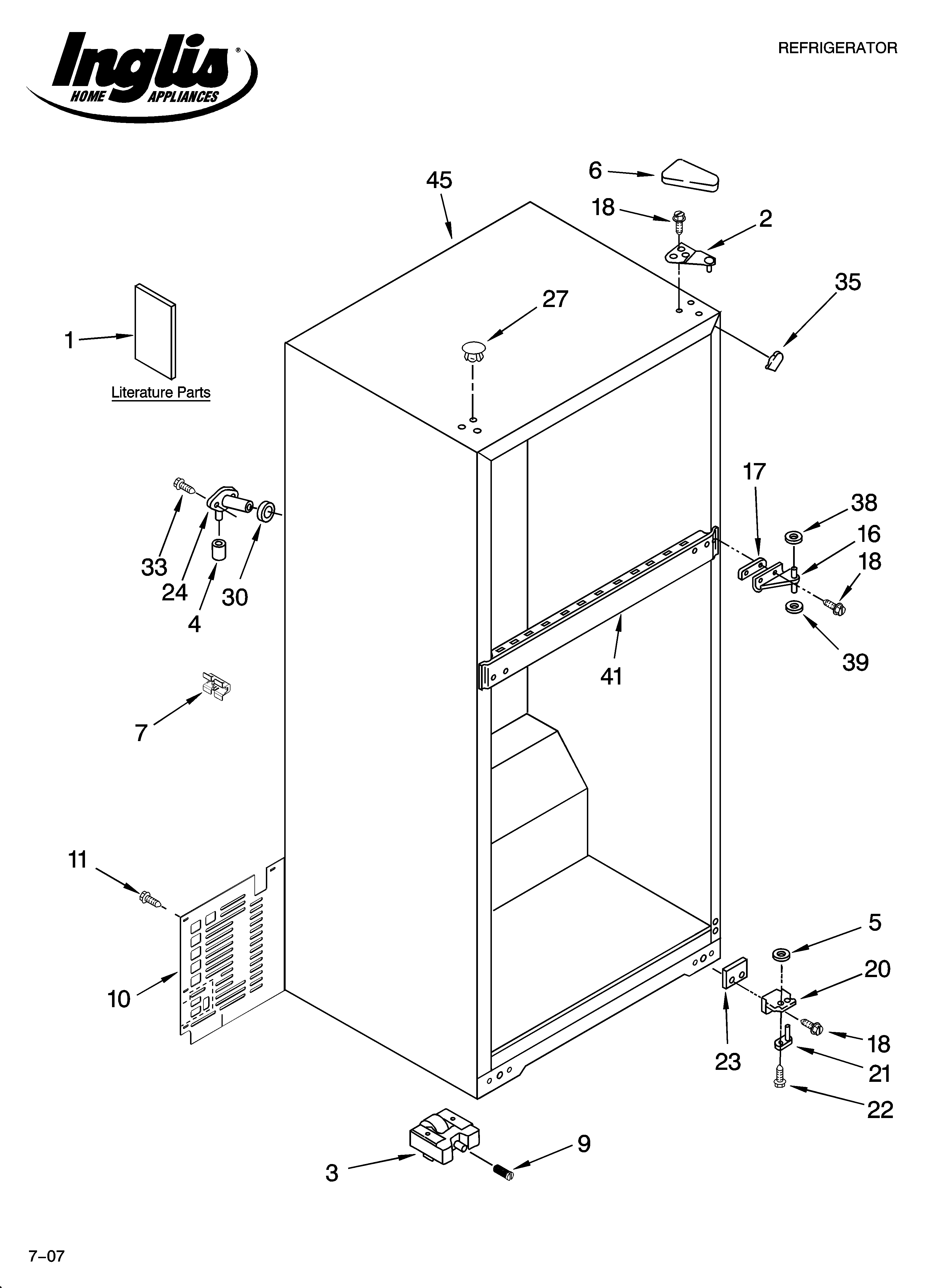 Inglis IST163301 cabinet parts diagram