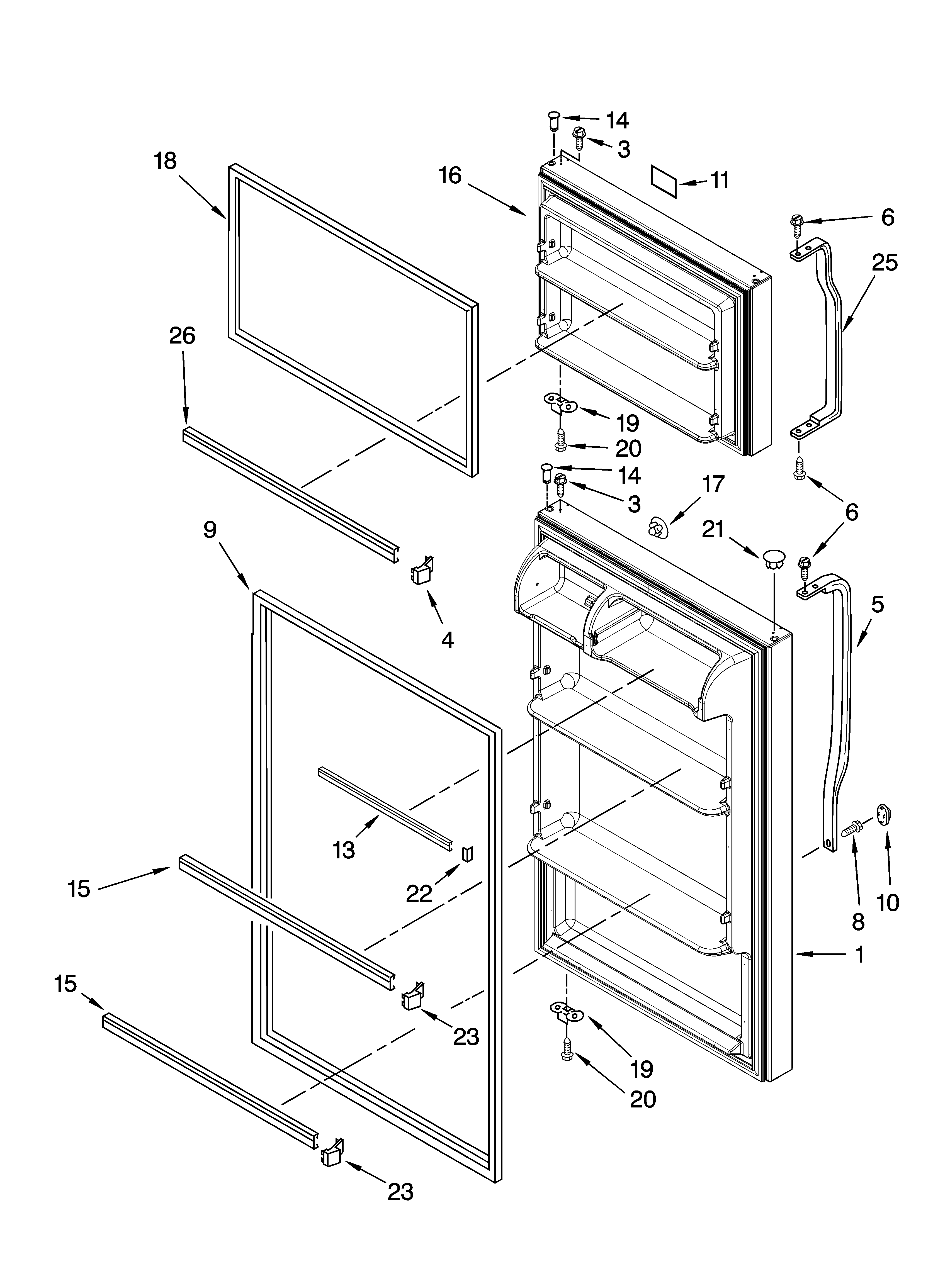Inglis IT18DKXSQ01 door parts diagram