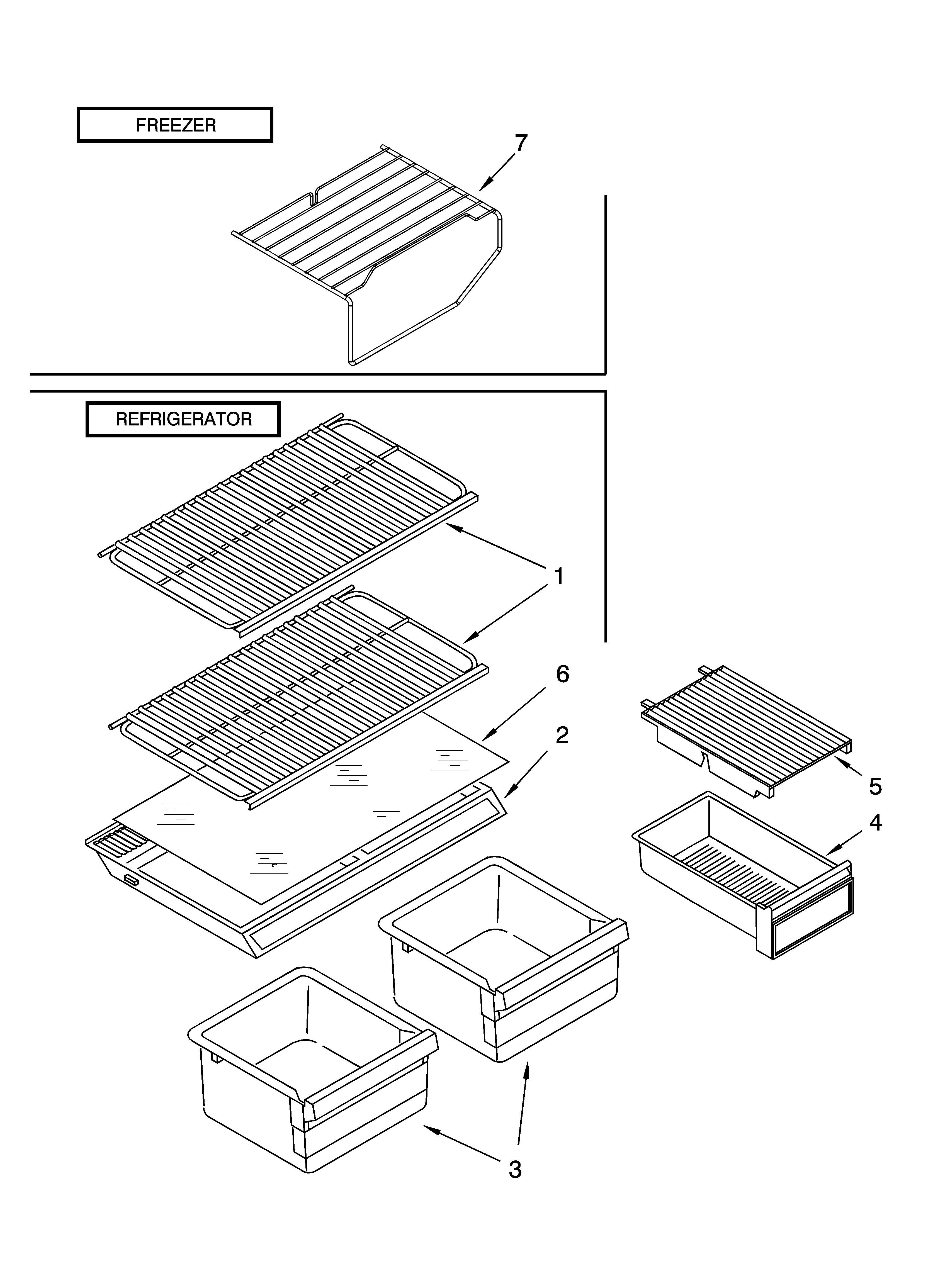 Inglis IT18DKXSQ01 shelf parts, optional parts diagram