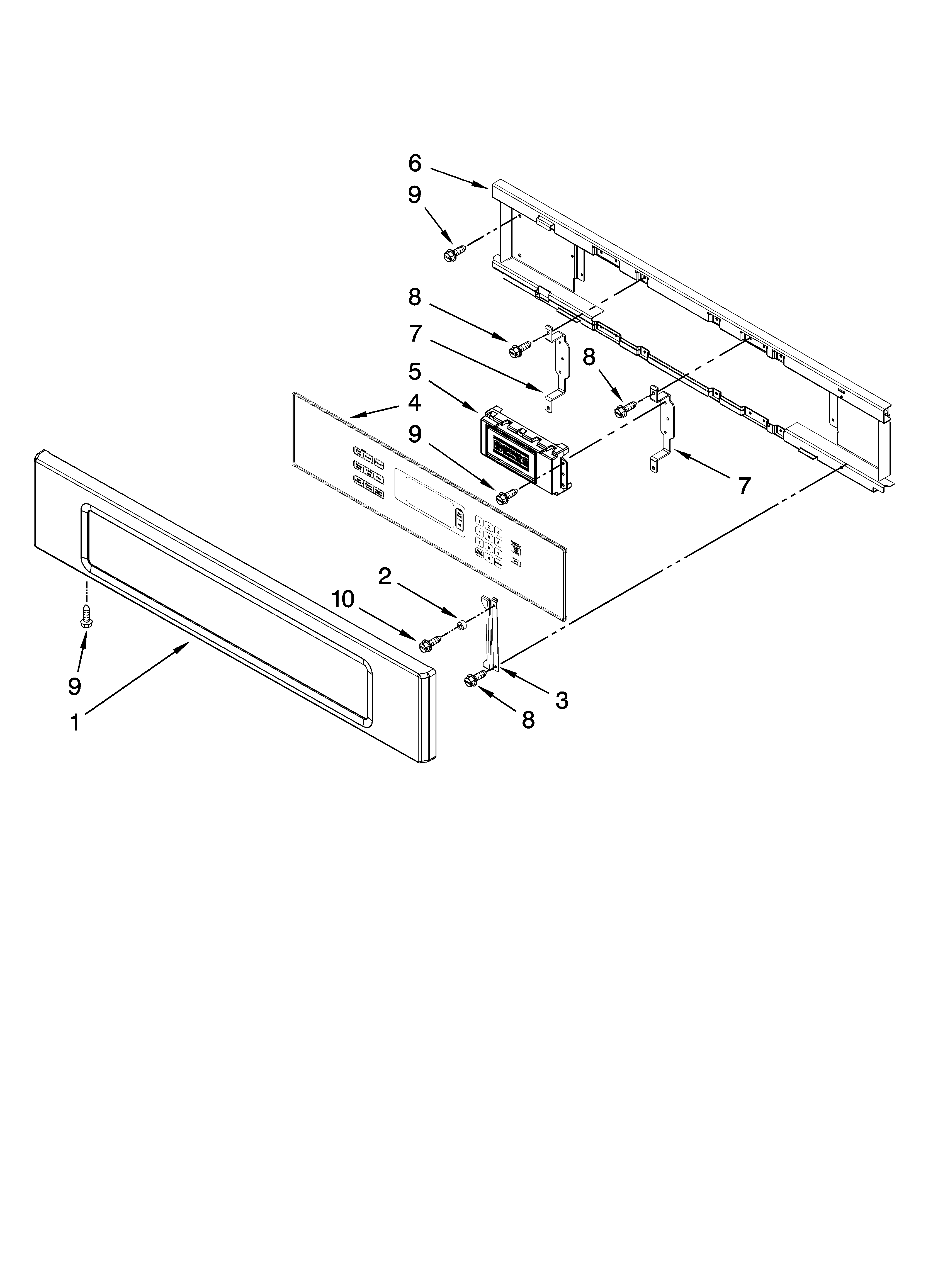KitchenAid KBHS109SSS01 control panel parts diagram