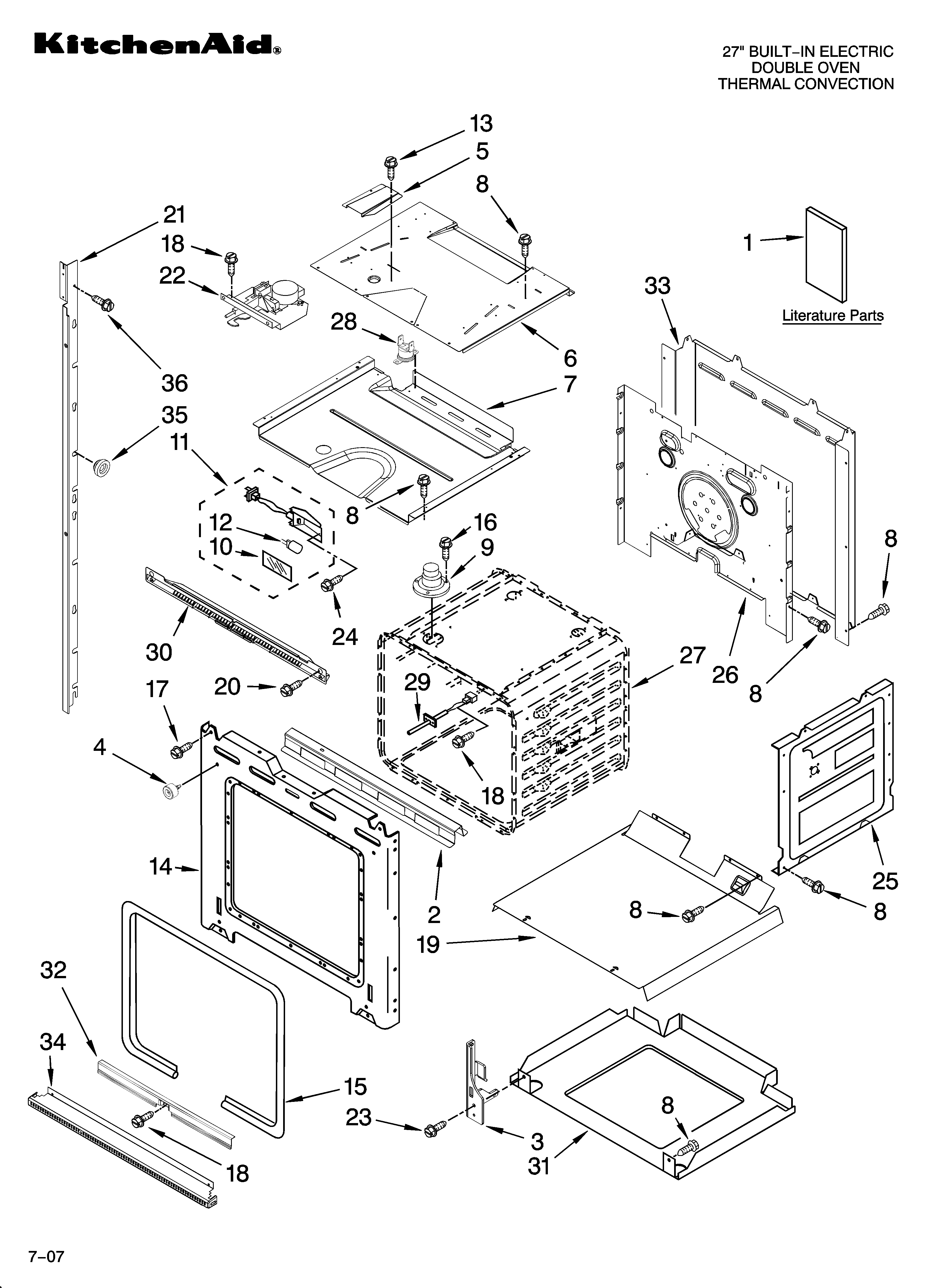 KitchenAid KEBS277SWH00 oven parts diagram