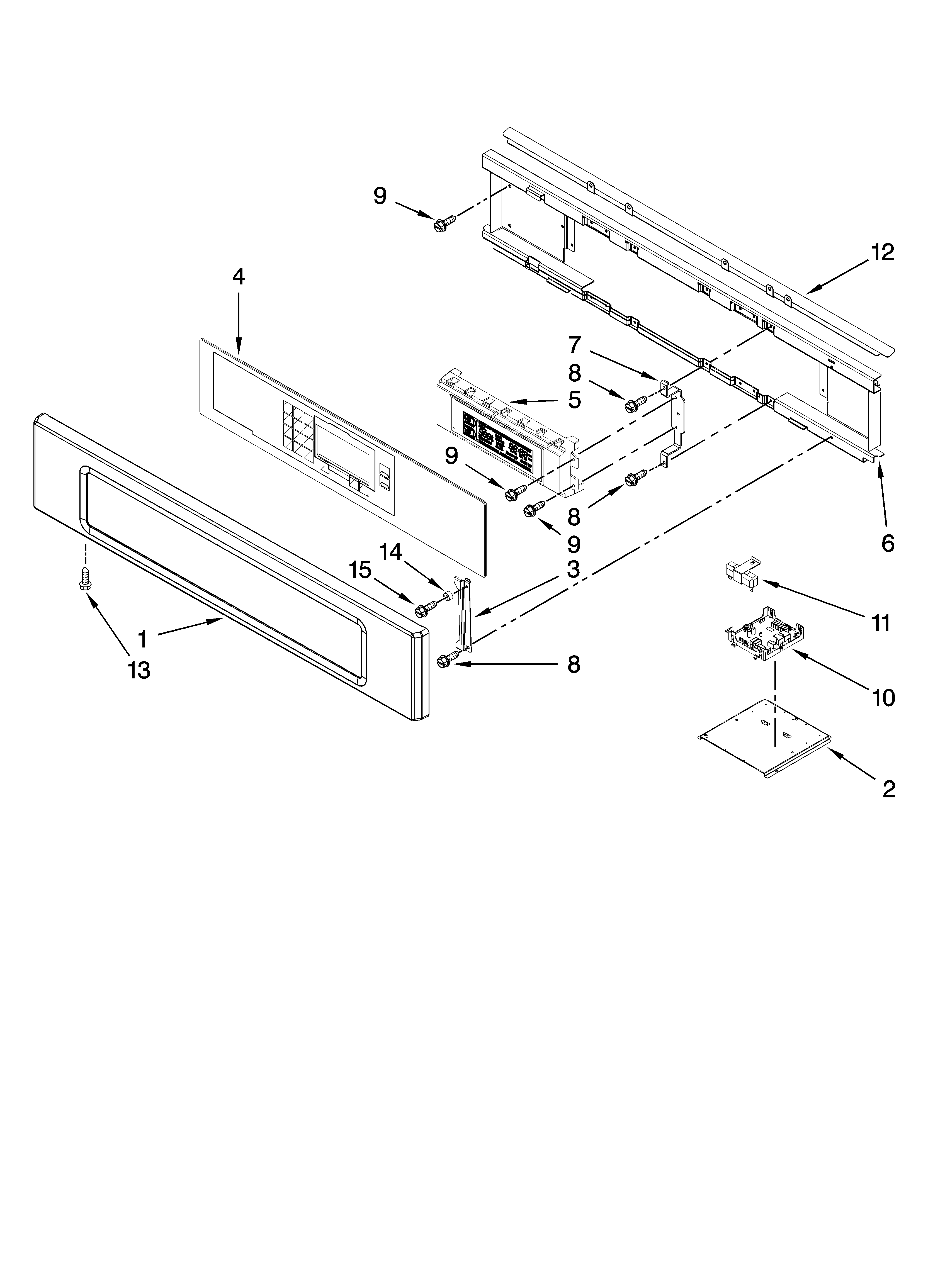 KitchenAid KEBU107SSS00 control panel parts diagram
