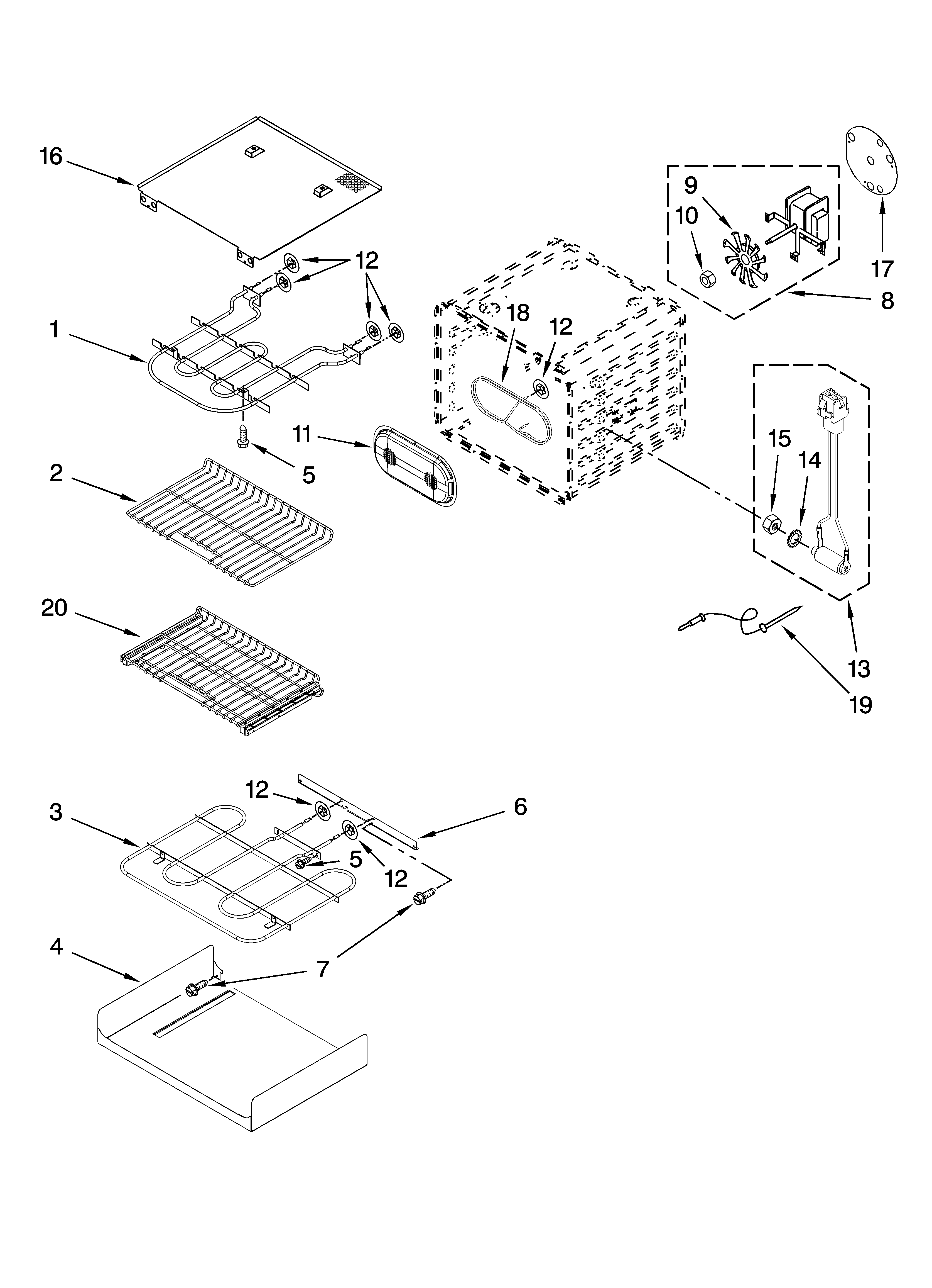KitchenAid KEBU208SSS00 internal oven parts diagram